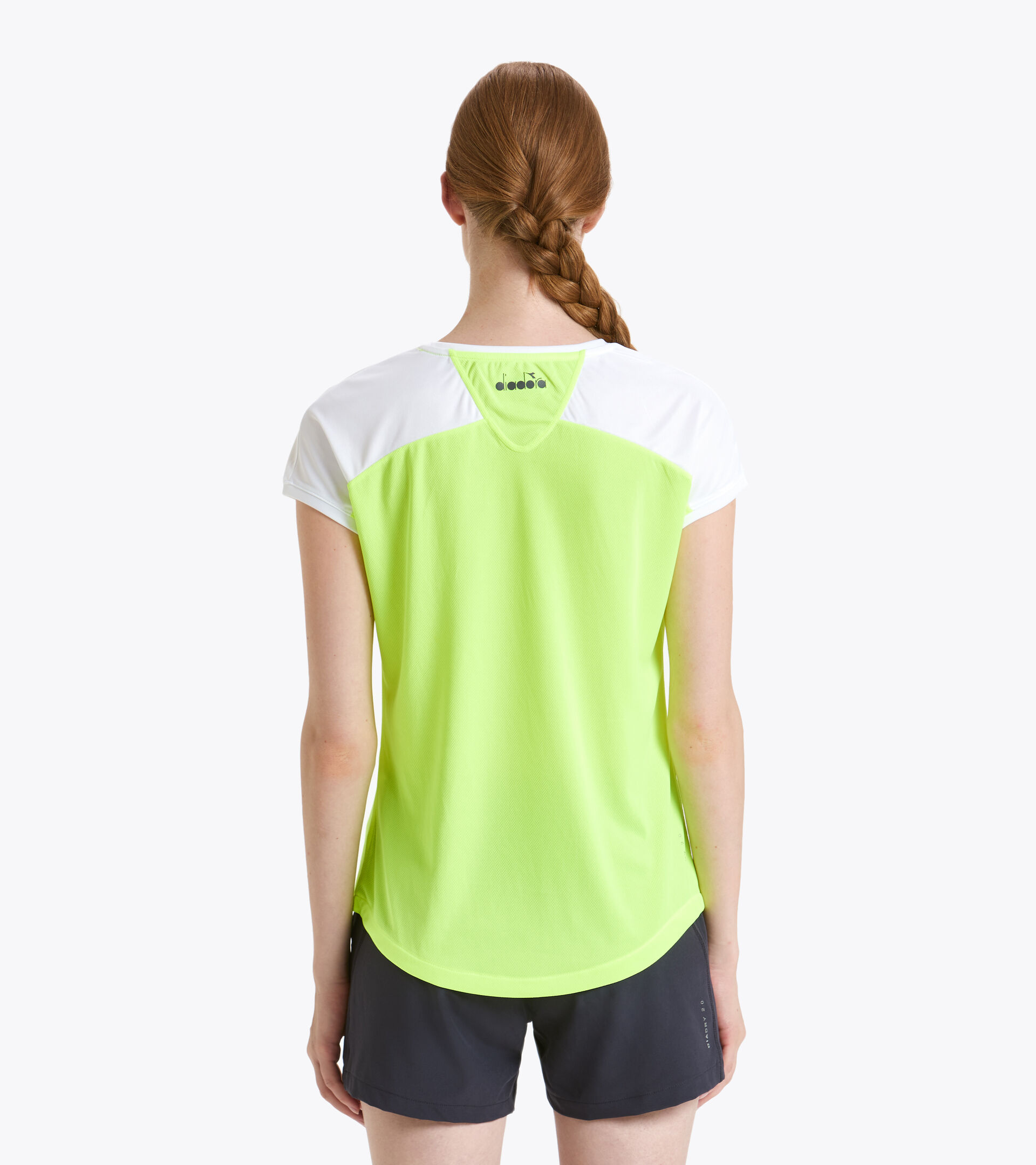 T-shirt de tennis - Femme L. T-SHIRT COURT JAUNE FLUO DD - Diadora