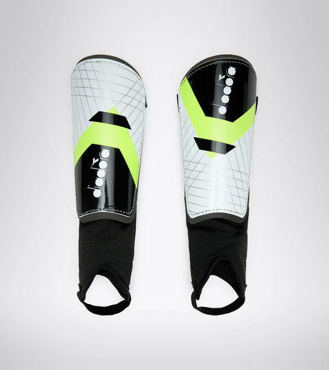 Protège-tibias rigides de foot PT ELITE BIANCO/NERO/GIALLO FLUO - Diadora