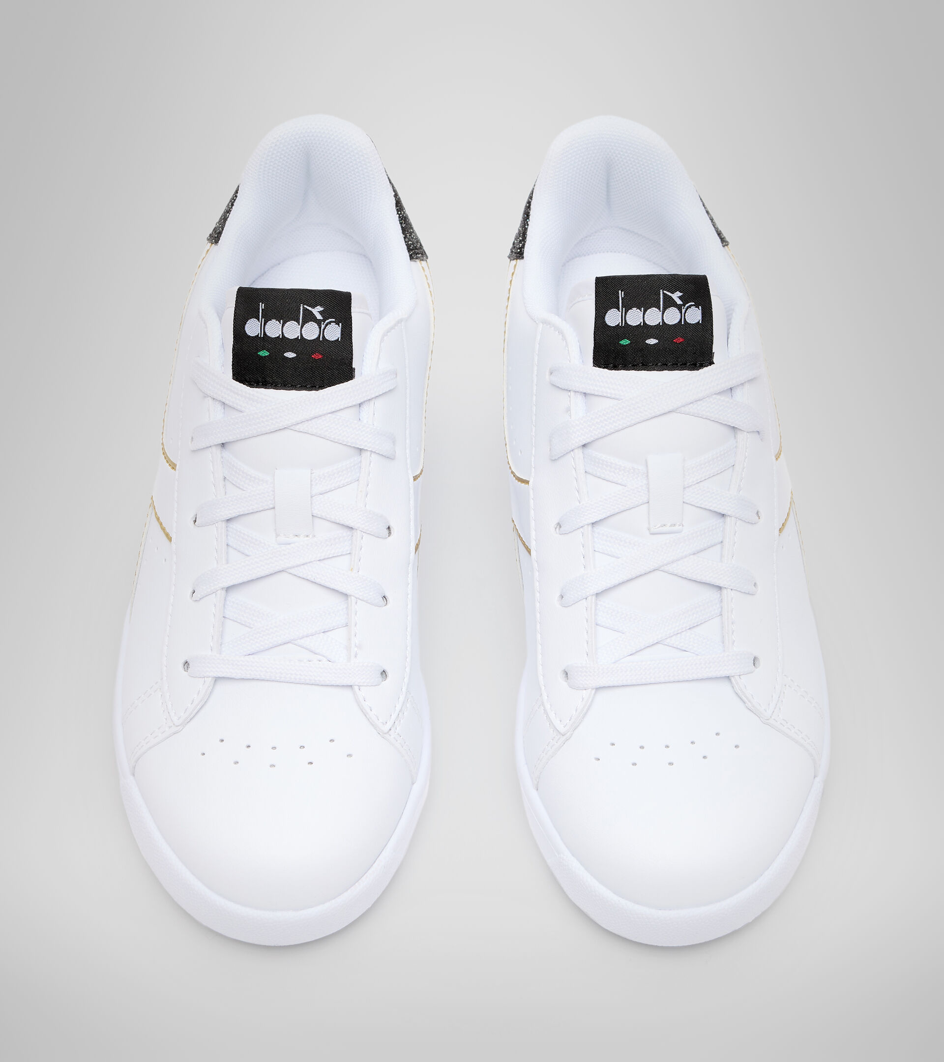 Sports shoes - Youth 8-16 years GAME P GS GIRL WHITE/BLACK/GOLD - Diadora