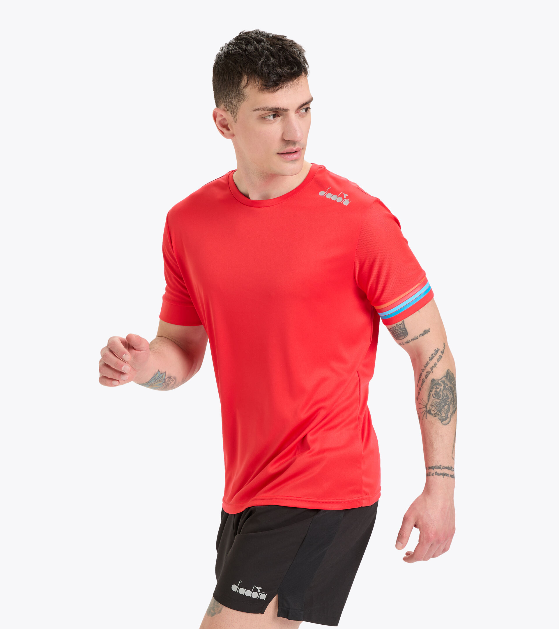 Short-sleeved running T-shirt - Men SS CORE TEE FER.RED ITALY - Diadora