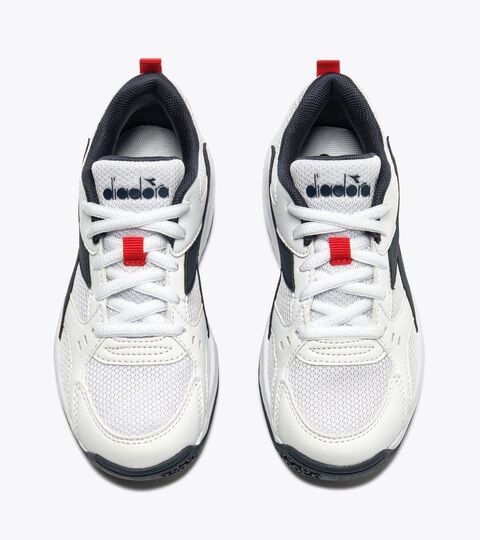 Tennis shoe for firm grounds or clay courts - Entry level - Kids S. CHALLENGE 6 SL JR WHITE/BLUE CORSAIR - Diadora