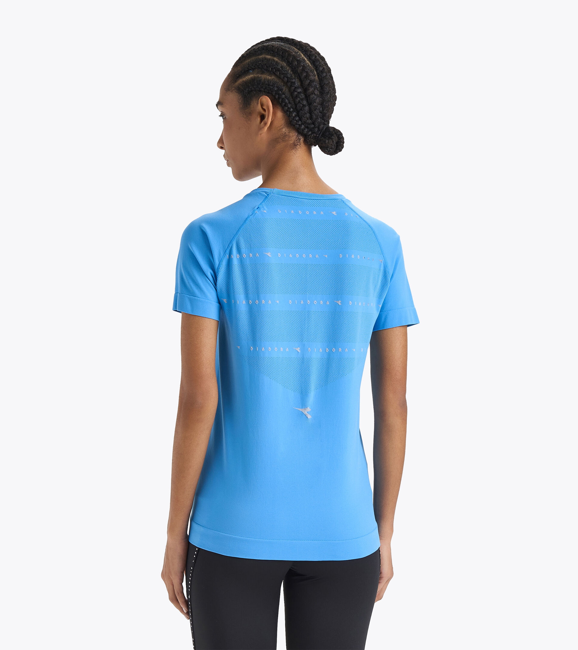 Laufshirt Made in Italy - Damen L. SS SKIN FRIENDLY T-SHIRT BLUE PRINT - Diadora