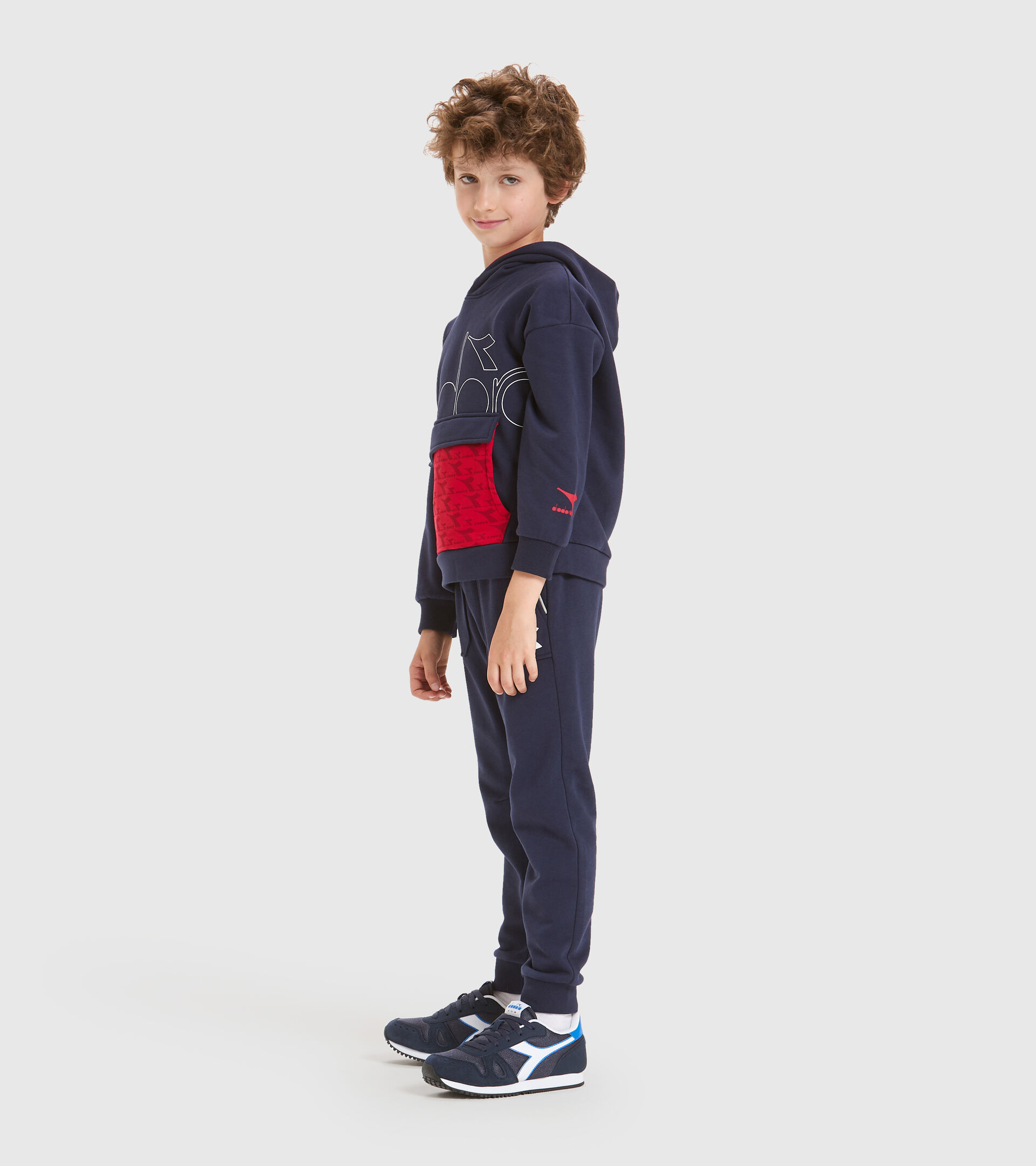 Apparel Sport BAMBINO JB.HOODIE HOOPLA CLASSIC NAVY Diadora