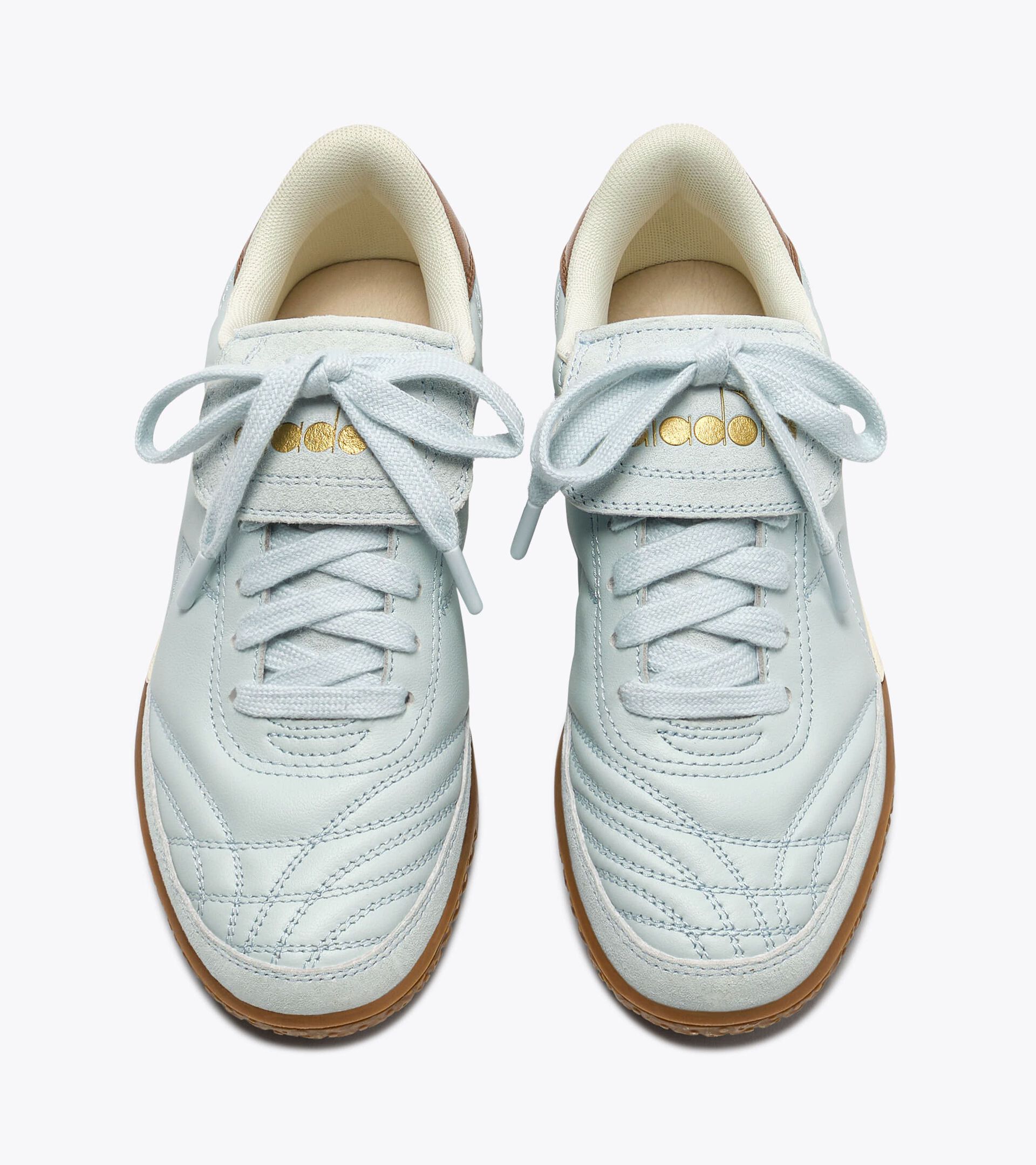 Terrace-style Leather Sneakers - All-gender GOLD INDOOR METAL WAN BLUE - Diadora
