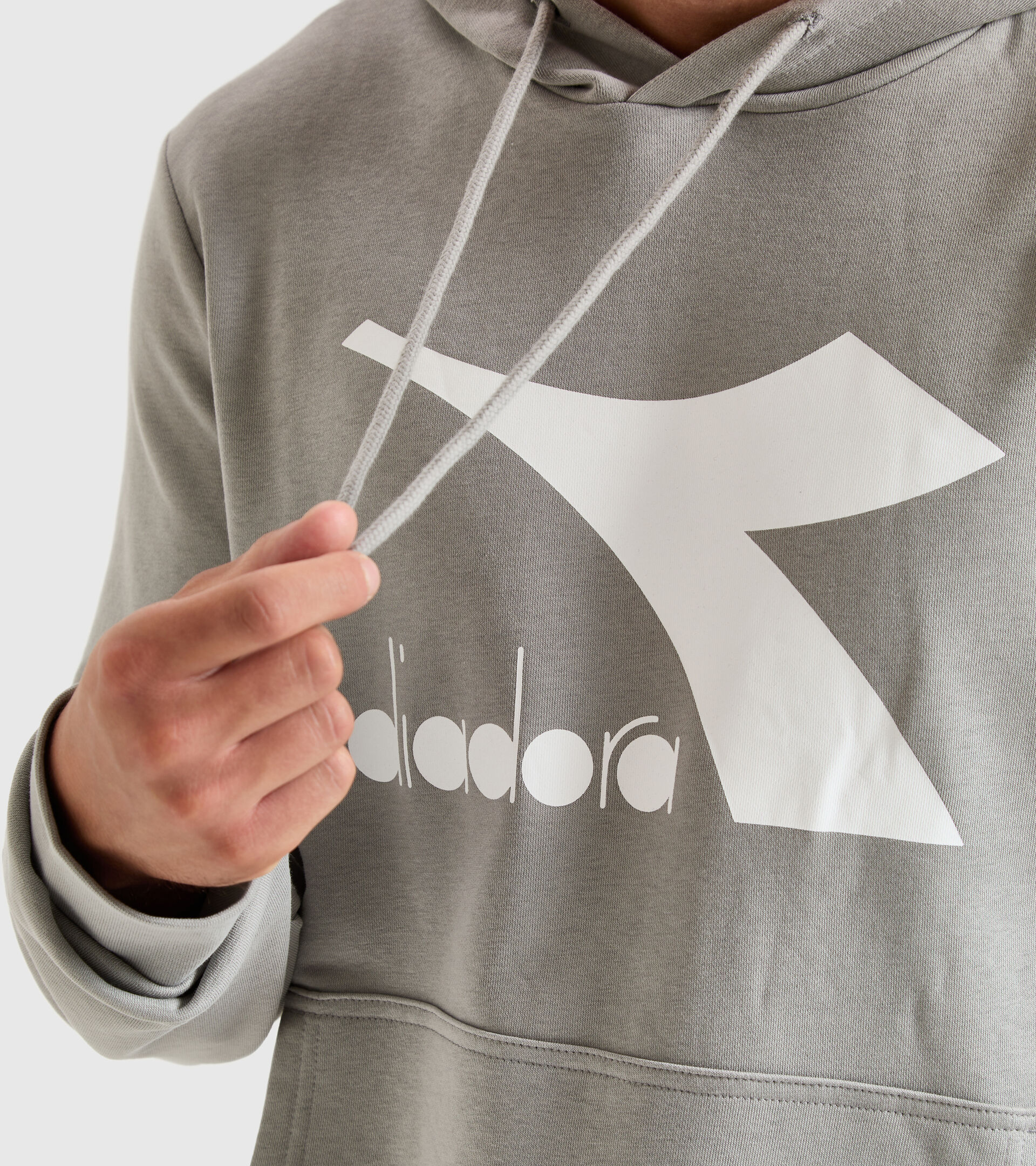 Hooded sweatshirt - Men HOODIE BIG LOGO GRAY MOUSE - Diadora