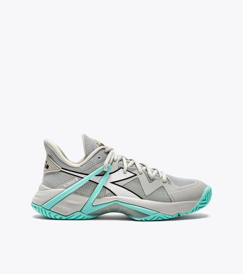 Tennis shoes for hard surfaces or clay courts - Women B.ICON 2 W AG SILVER DD/BLACK/ARUBA BLUE - Diadora
