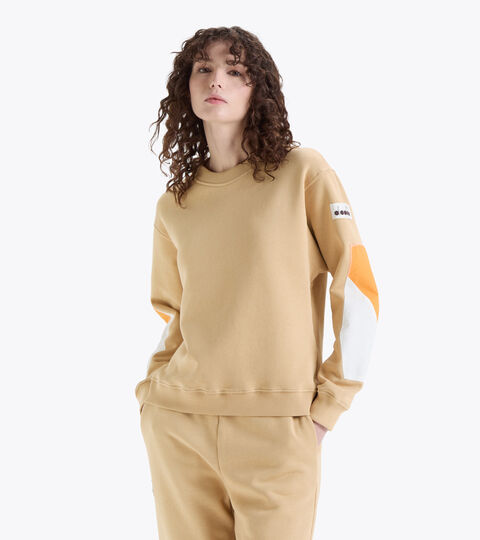 Made in Italy sweatshirt 2030 - Women L. SWEATSHIRT CREW 2030 WARM SAND - Diadora