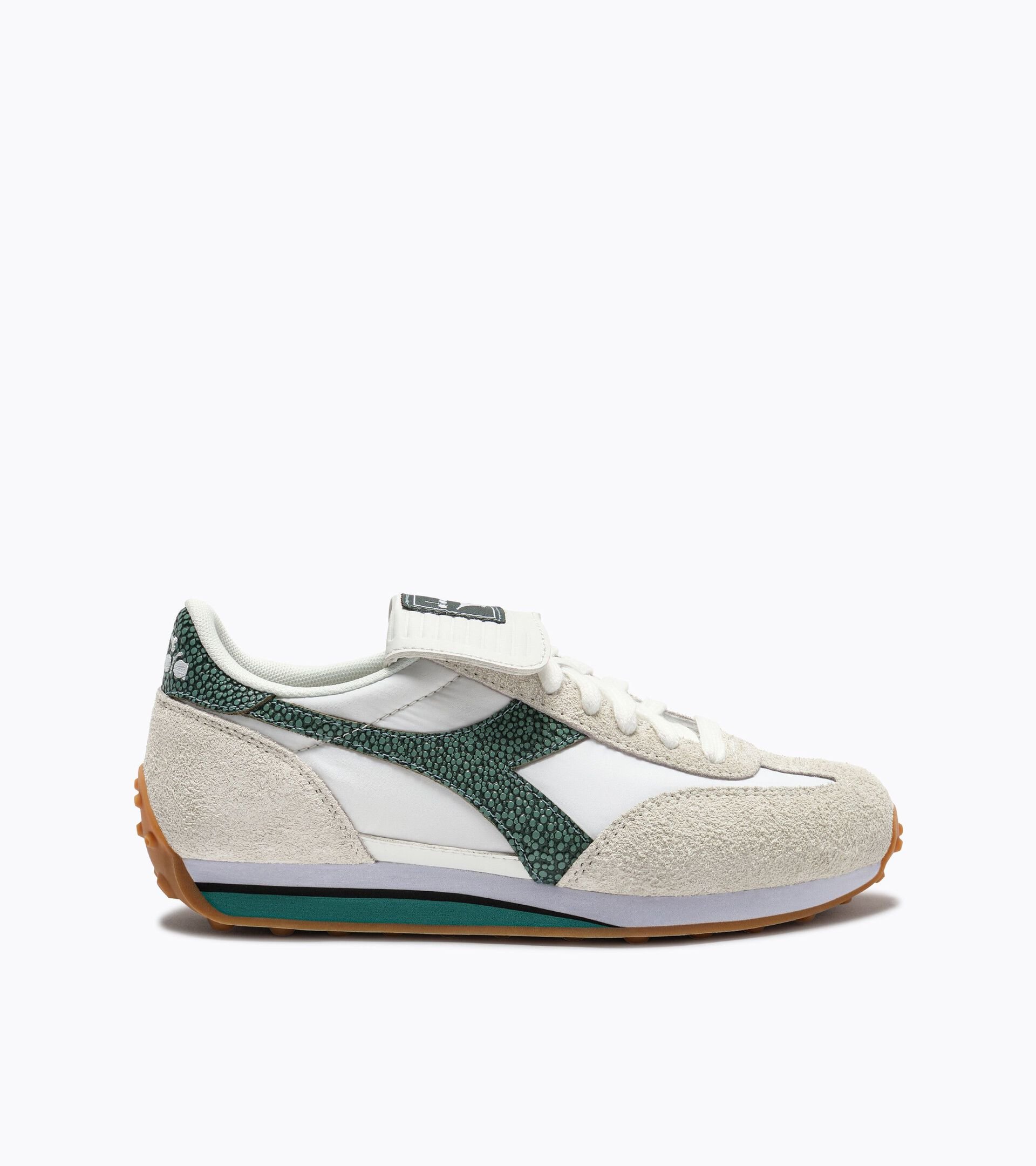 Low-profile leather sneaker - Women&rsquo;s RALLY INDOOR WHITE/BISTRO GREEN - Diadora