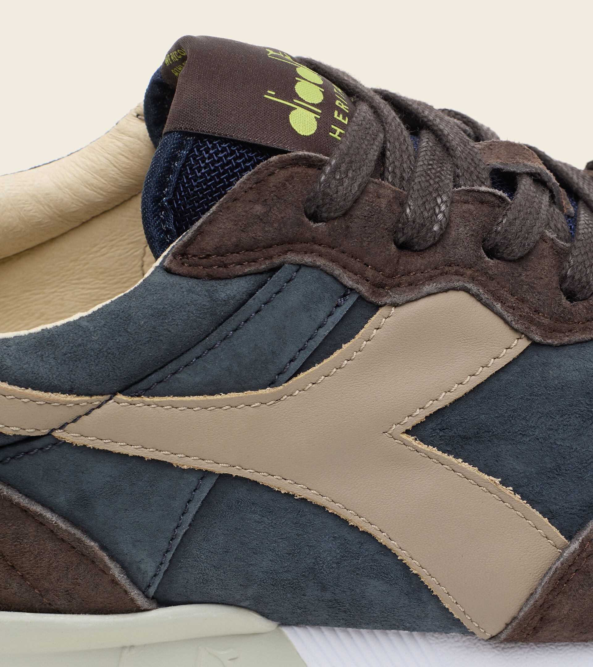 Footwear Heritage UOMO TRIDENT 90 SUEDE SW BLUE DENIM/BROWN TURKISH COFFE Diadora