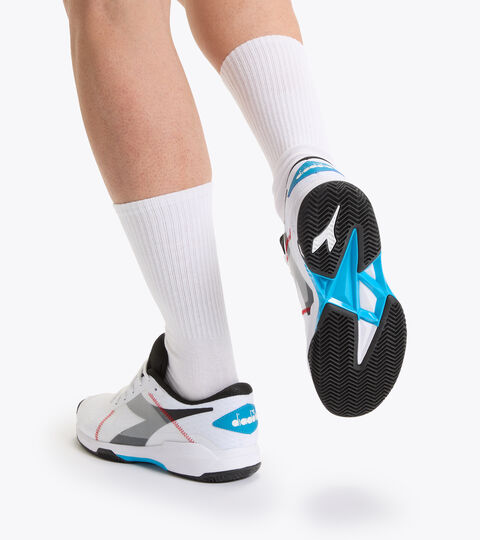 TROFEO CLAY, WHITE/BLACK/BLUE JEWEL Tennis shoes for clay courts - Men TROFEO CLAY WHITE/BLACK/BLUE JEWEL - Diadora