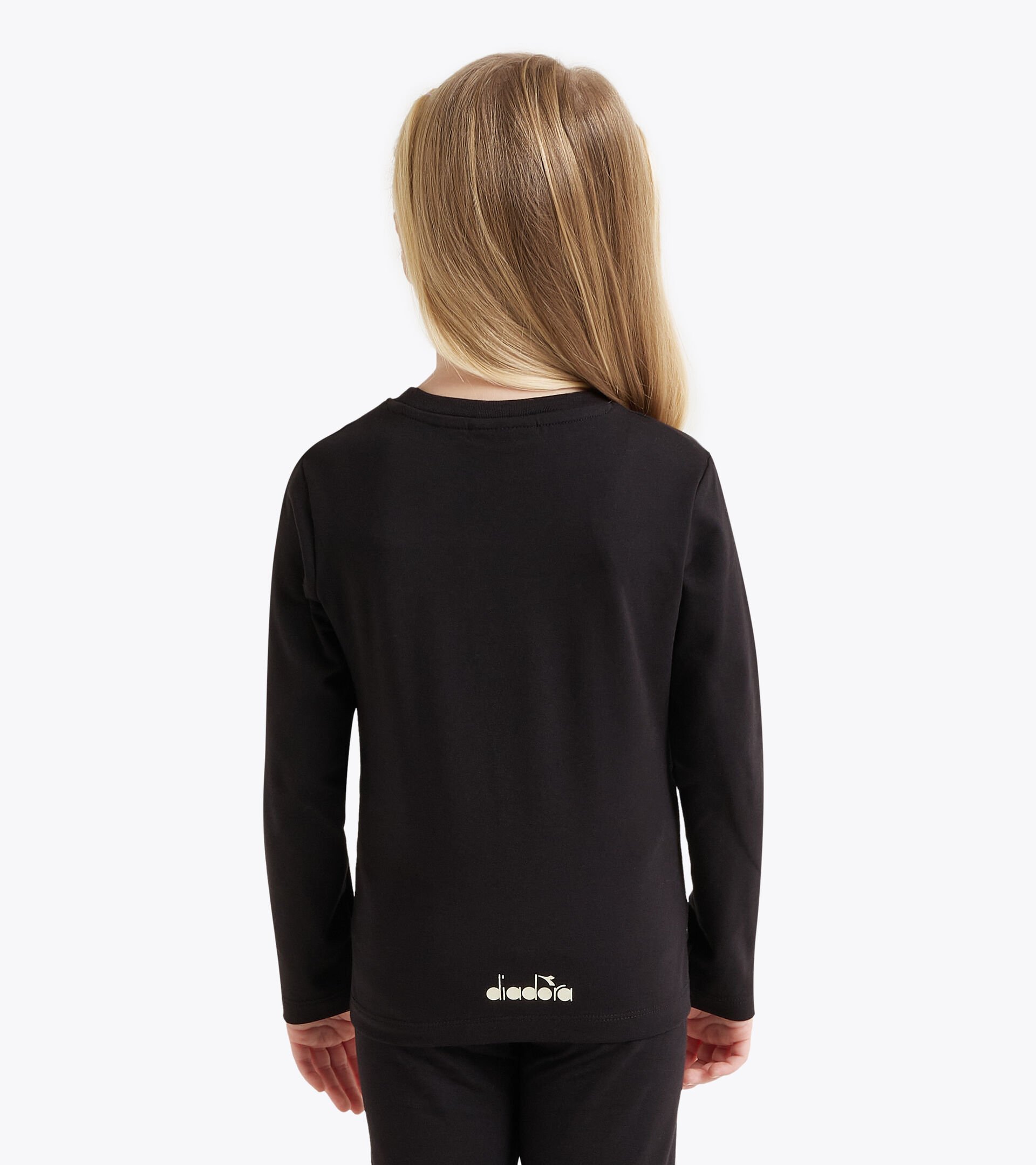 Sports t-shirt - Girls JG. T-SHIRT SS RHINESTONE TD BLACK - Diadora