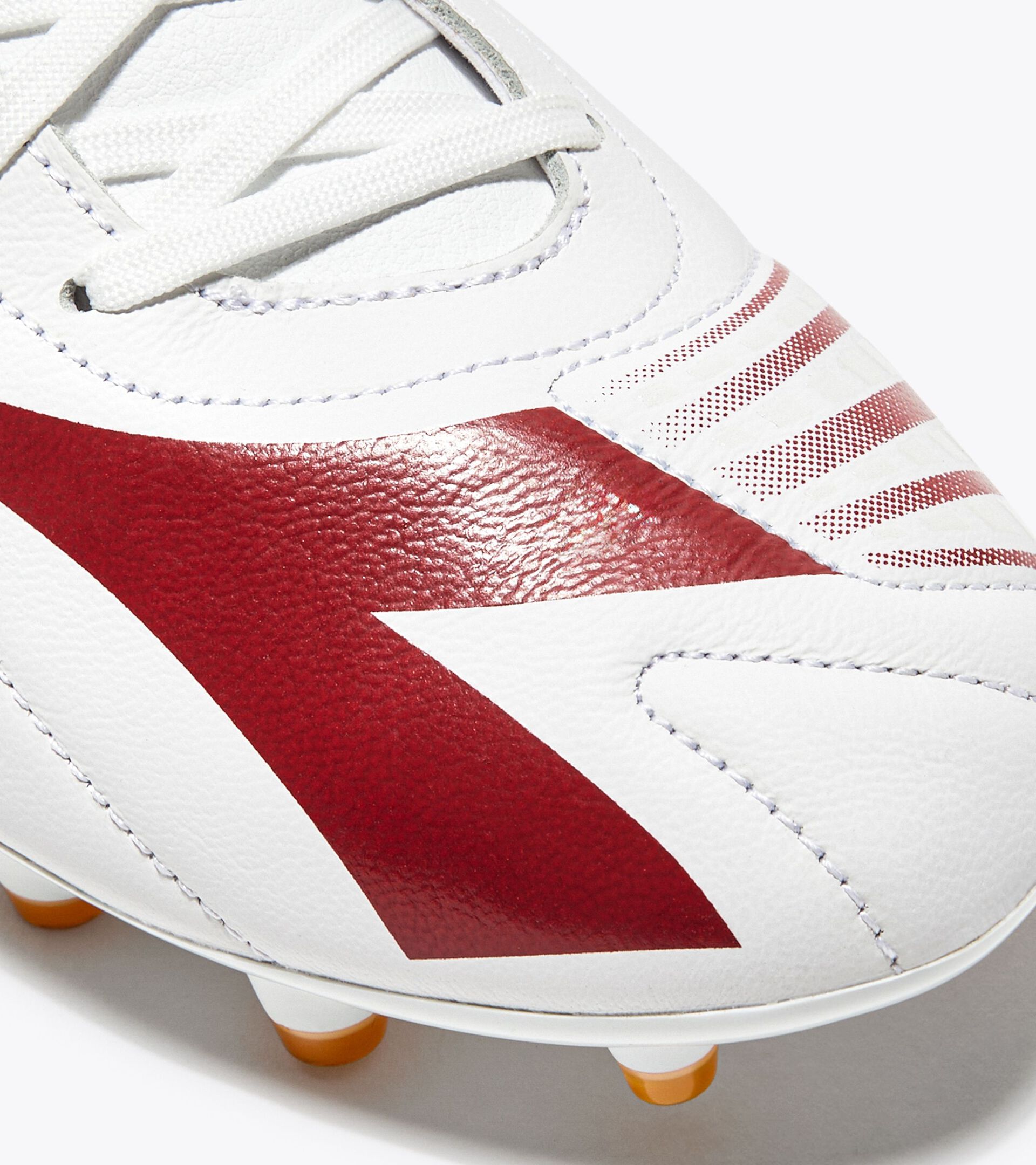 Leather calcio boots for firm ground - Women's MAXIMUS ELITE LT W SLP12 WHITE/CHILI PEPPER/RUSSET ORANGE - Diadora