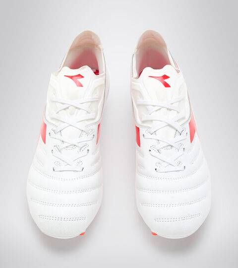 BRASIL ELITE TECH LPX, BIANCO/ROSSO IBISCO VIVO Scarpa da calcio per terreni compatti BRASIL ELITE TECH LPX BIANCO/ROSSO IBISCO VIVO - Diadora
