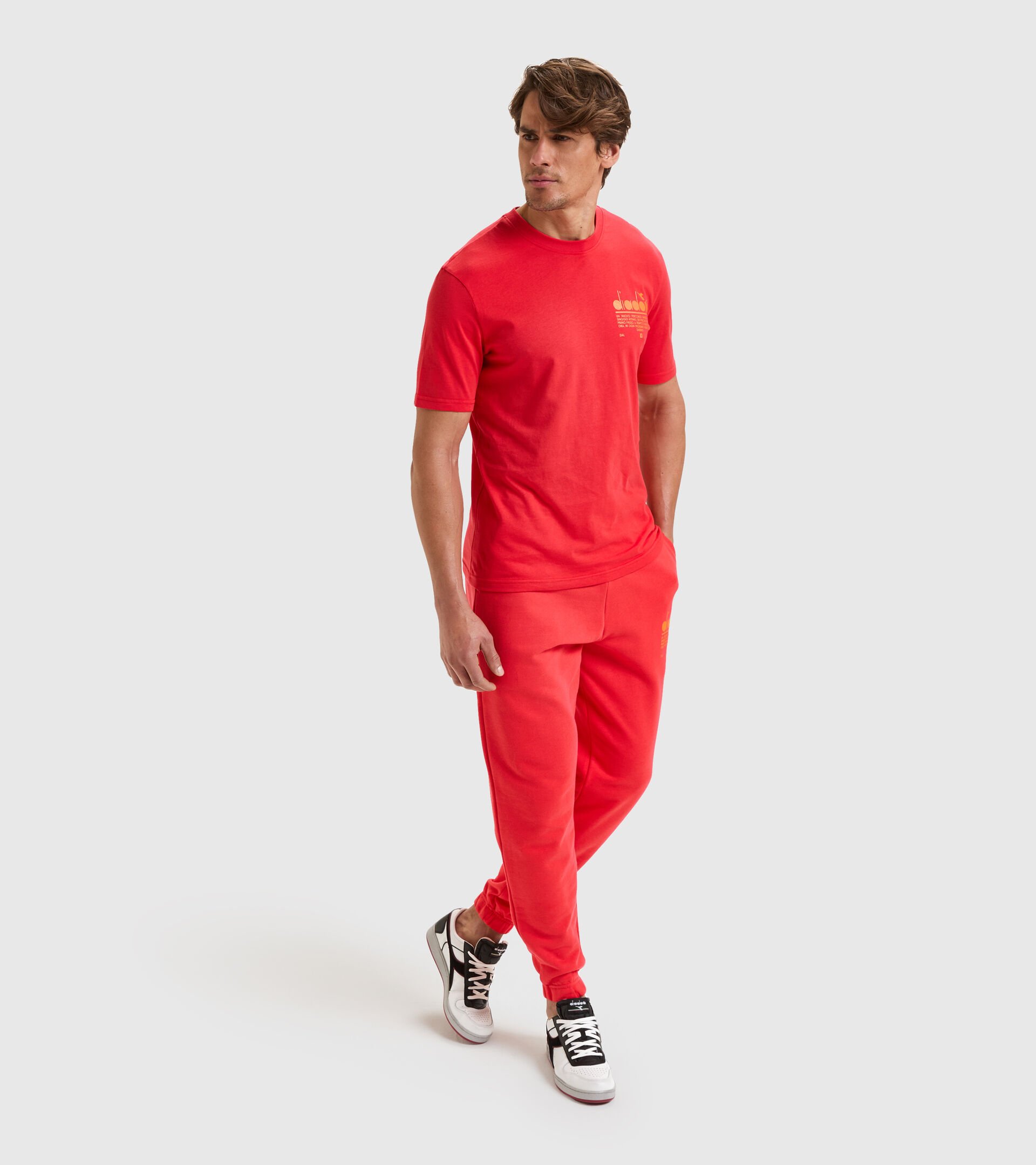 Cotton t-shirt - Unisex T-SHIRT SS MANIFESTO POPPY RED - Diadora