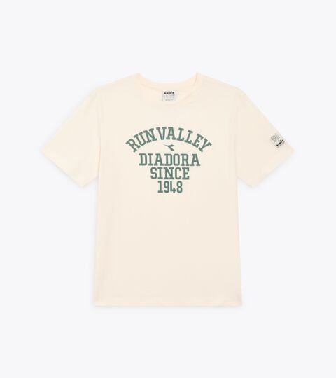 T-SHIRT SS RUN VALLEY, WHISPER WHITE College-style inspired t-shirt - Run Valley - All-gender T-SHIRT SS RUN VALLEY WHISPER WHITE - Diadora