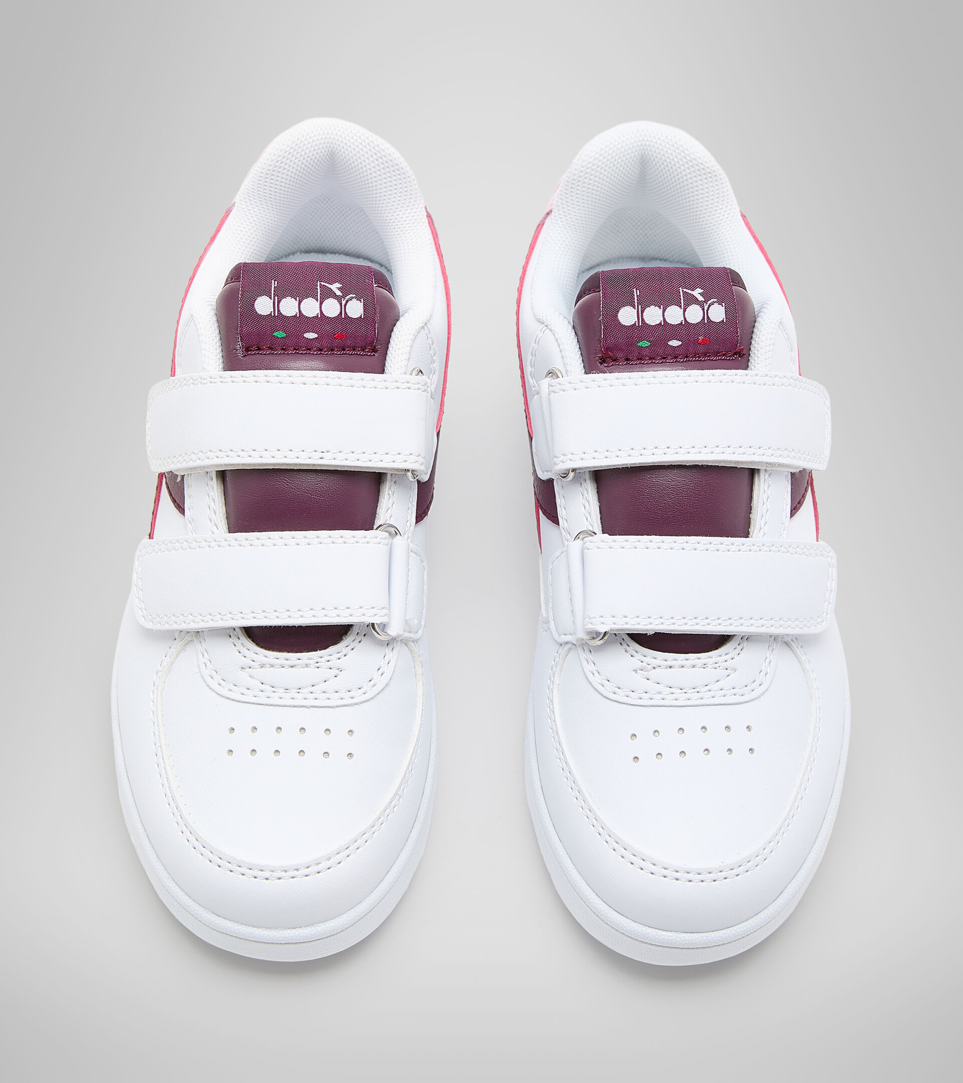 Sports shoes - Kids 4-8 years RAPTOR LOW PS WHITE/GRAPE WINE - Diadora