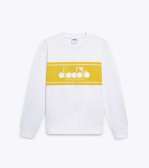 Sweat-shirt ras de cou en coton - Genre neutre SWEATSHIRT CREW LOGO JAUNE D OEUF - Diadora