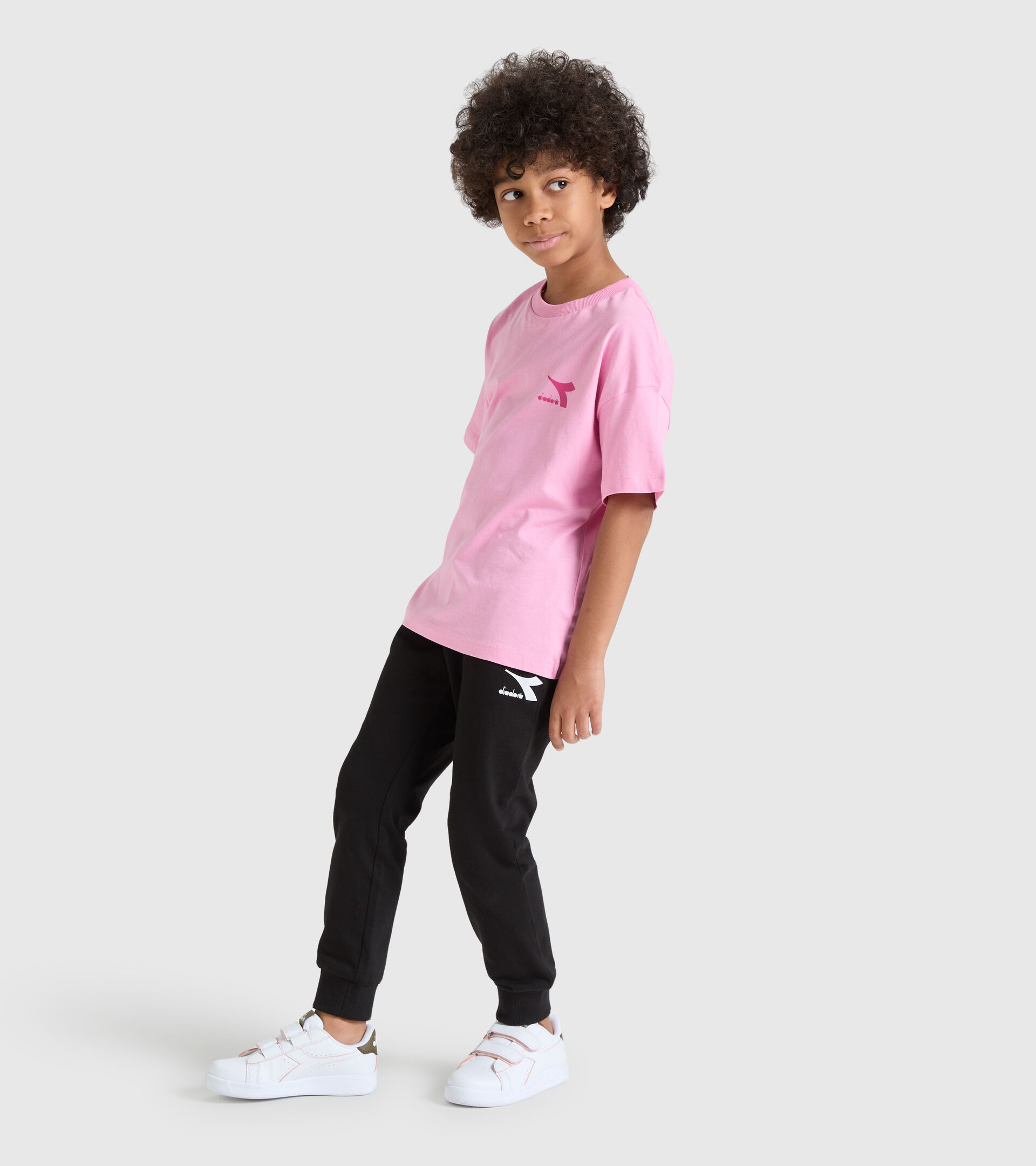 Junior cotton T-shirt - Unisex JU.T-SHIRT SS RAINBOW CANDY PINK - Diadora