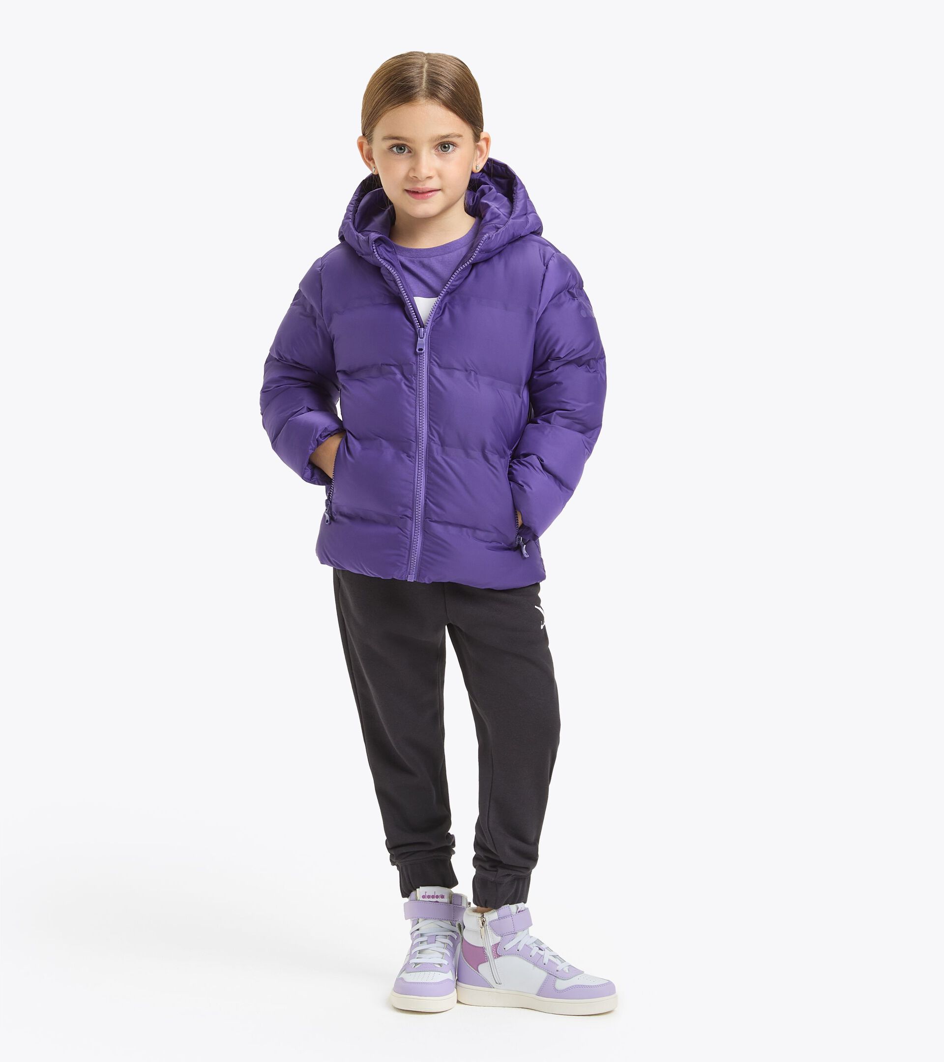 Giacca imbottita - Bambina JG. HOODIE INSULATED JACKET VIOLA FIORE DELLA PASSIONE - Diadora