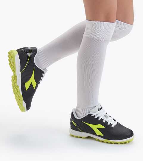 PICHICHI 5 TF JR, BLACK/YELLOW FL DD/WHITE Junior football boots - Unisex PICHICHI 5 TF JR BLACK/YELLOW FL DD/WHITE - Diadora