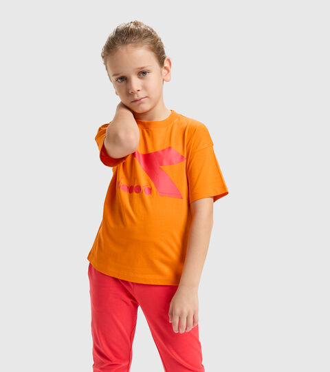Camiseta de algodón juvenil - Unisex JU.T-SHIRT SS BL RAINBOW NARANJA KAKI - Diadora