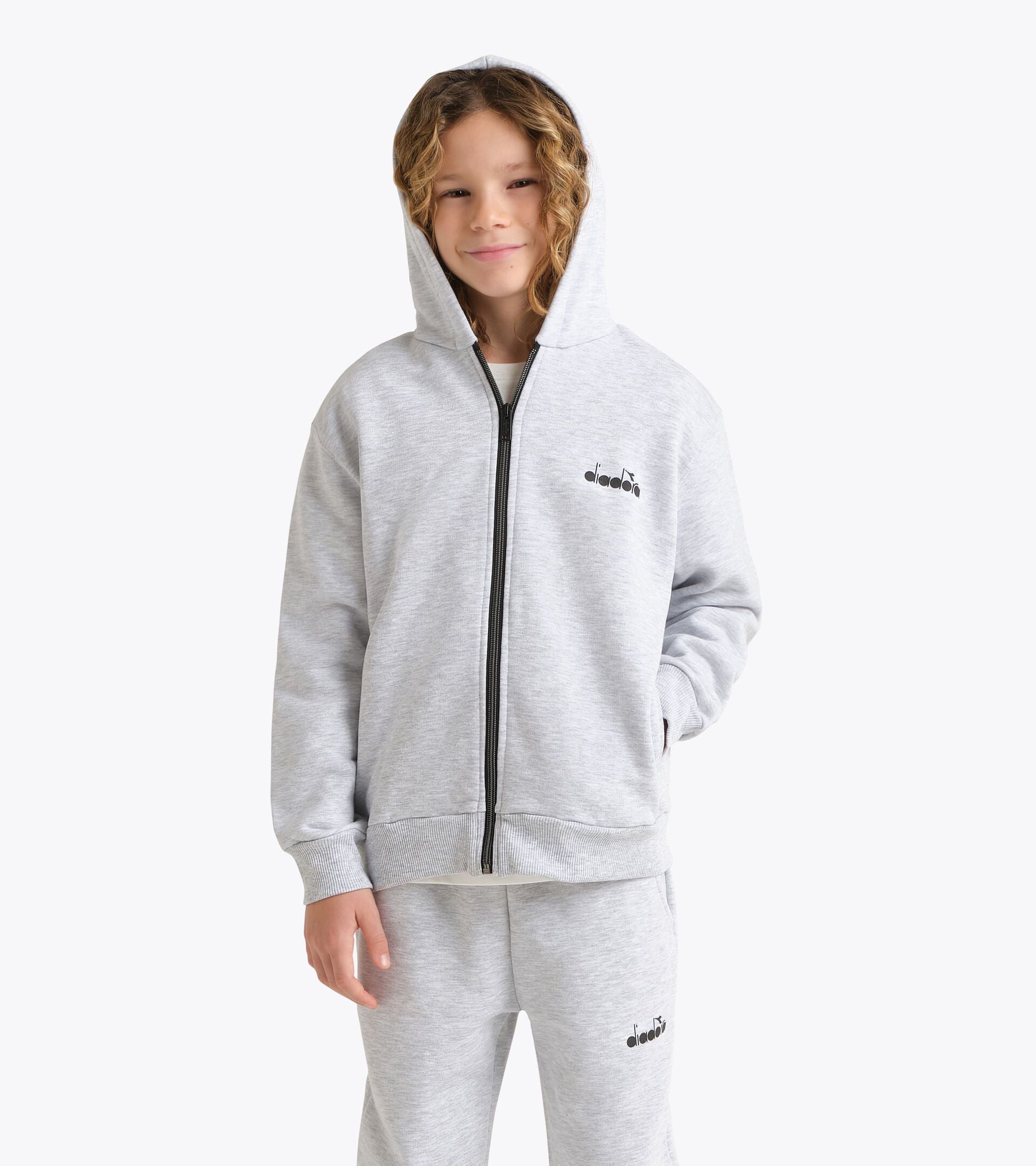 Zipped hoodie - Boys 
 JB. HOODIE FZ COMIC LIGHT MIDDLE GREY MELANGE - Diadora