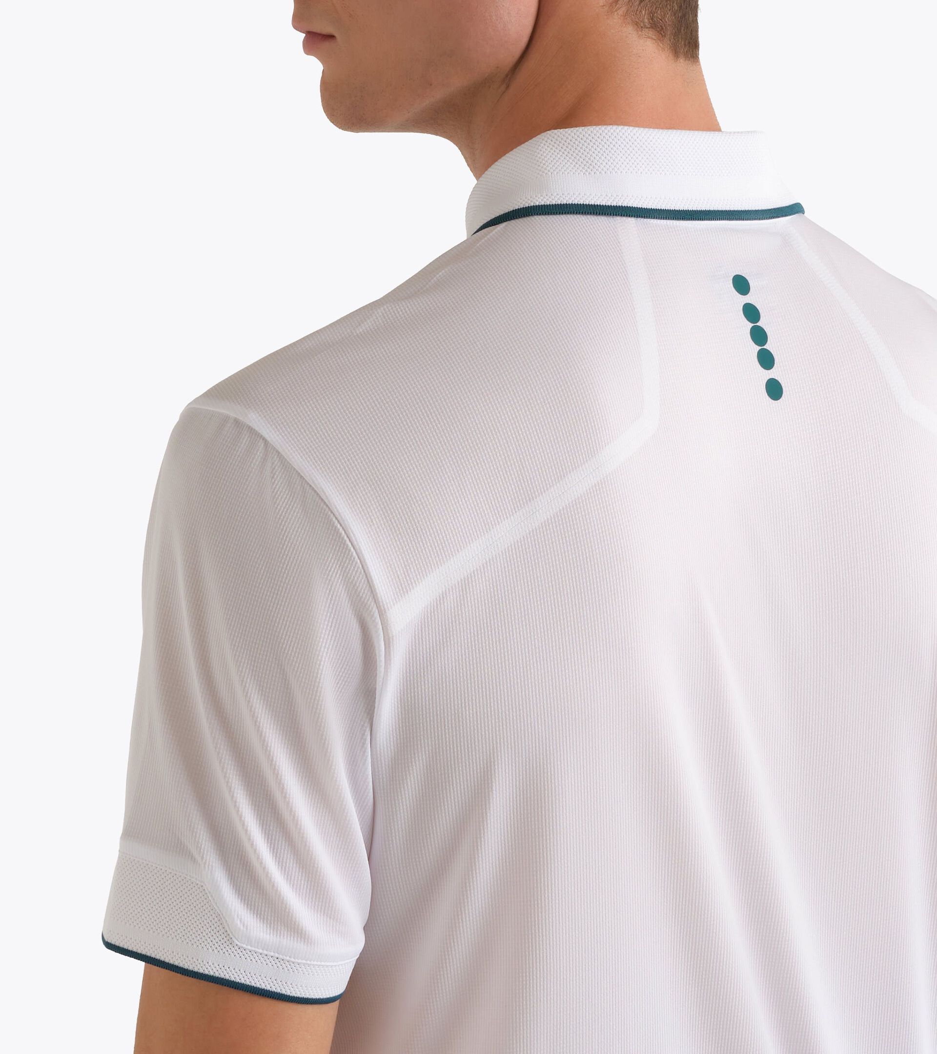 Polo shorts with FIBRAZERO Technology - Competition - Men&rsquo;s SS POLO MATCH FIBRAZERO OPTICAL WHITE - Diadora