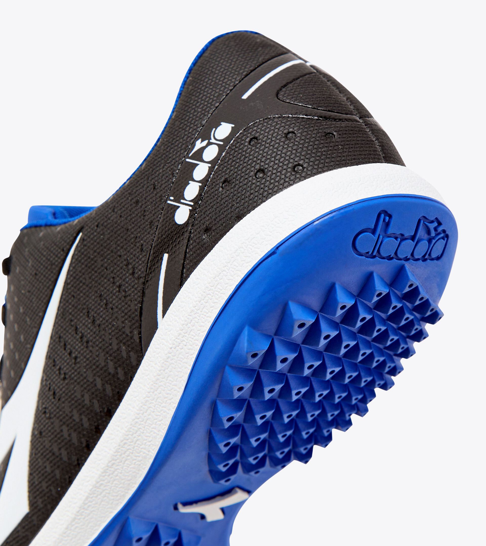 Futsal boot - Specific outsole for synthetic/hard grounds PICHICHI 5 TFR BLACK/WHITE/ROYAL BLUE - Diadora