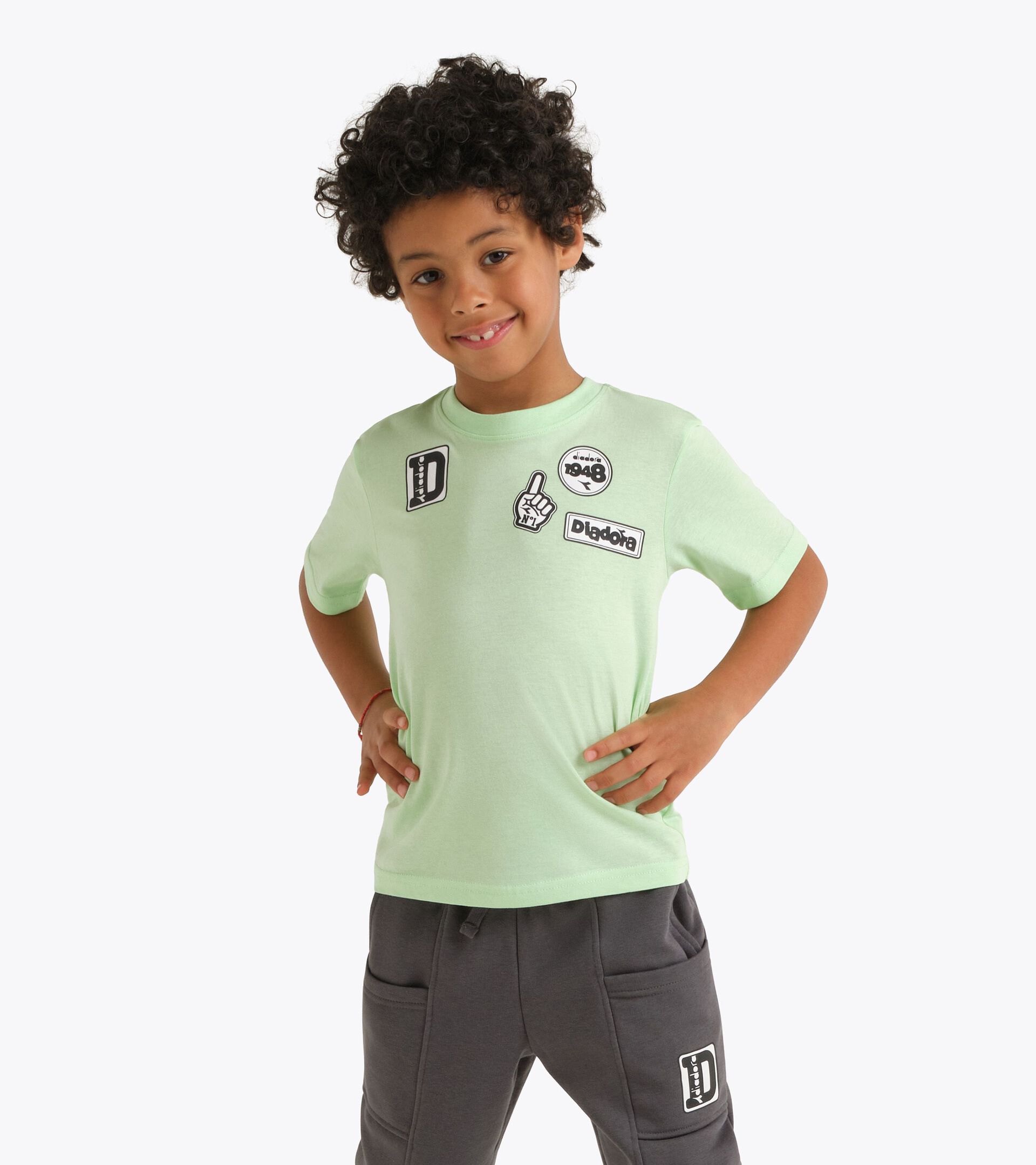 Camiseta de algod&oacute;n - Ni&ntilde;o
 JB. T-SHIRT SS ESS. SPORTS SL VERDE PATINA - Diadora