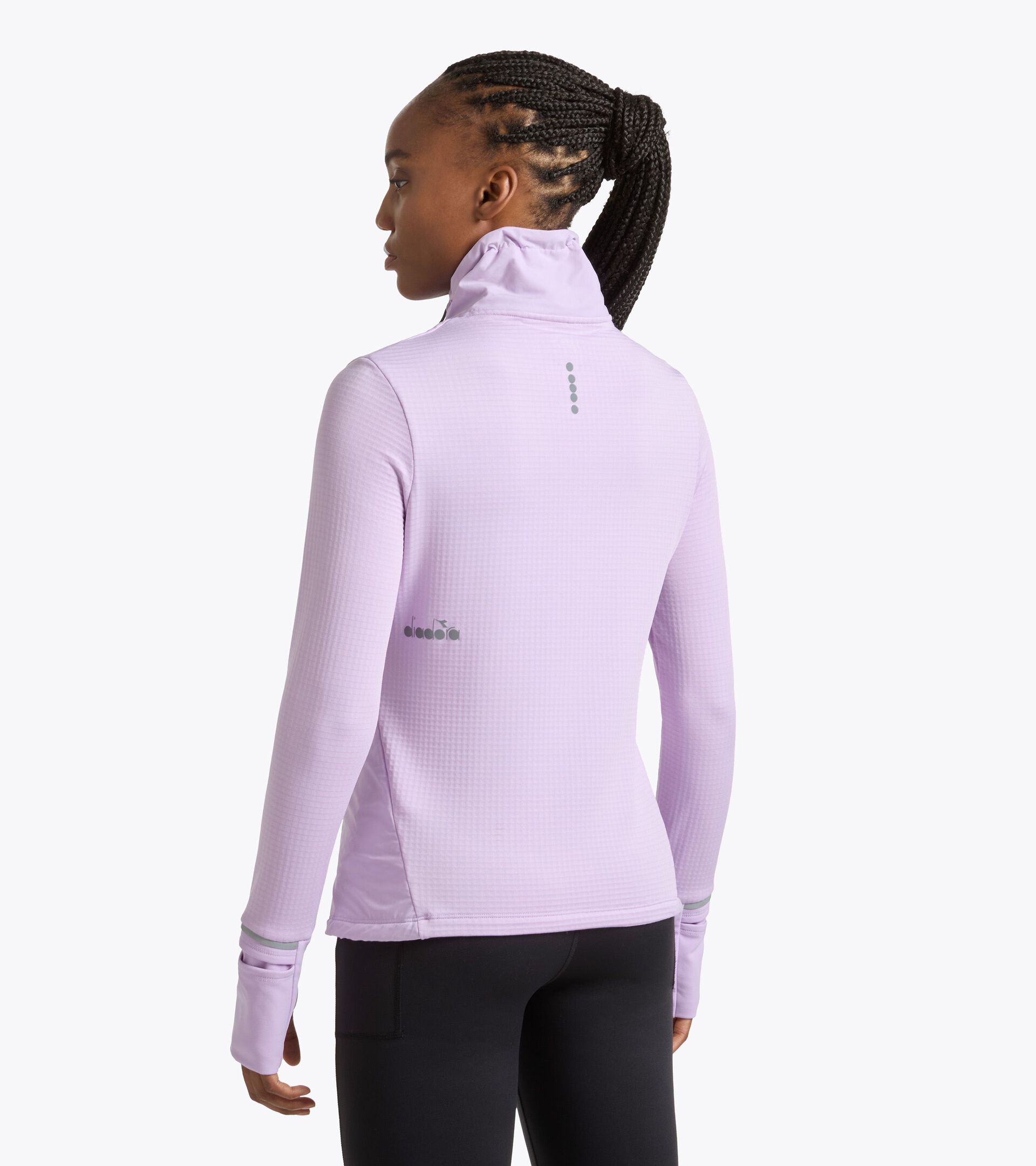 Forro polar termorregulador con tejido FIBRAZERO - Running Winter Protection - Mujer L. WARM UP WINTER FIBRAZERO ORQUIDEA FLORE - Diadora