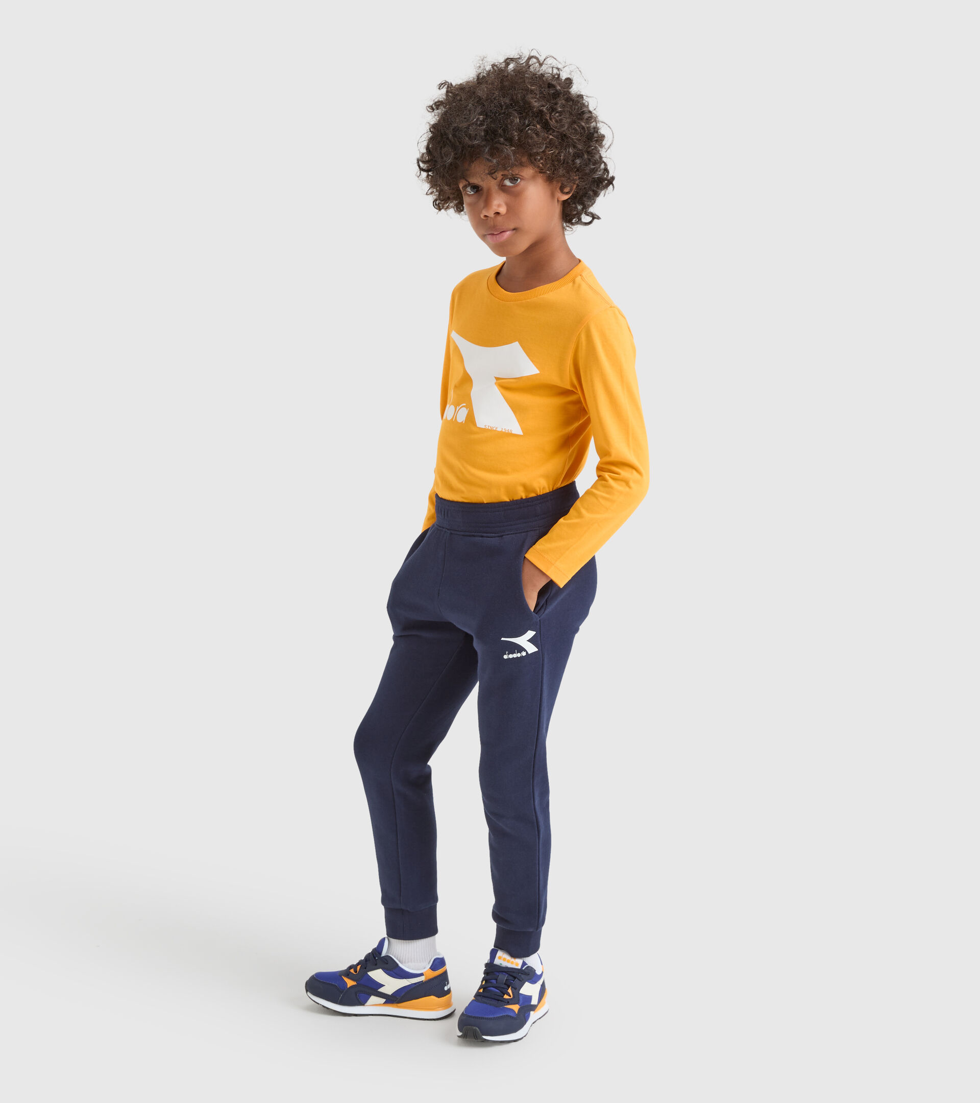 Pantaloni sportivi - Bambini/e JU.PANTS CUFF CHROMIA BLU CLASSICO - Diadora