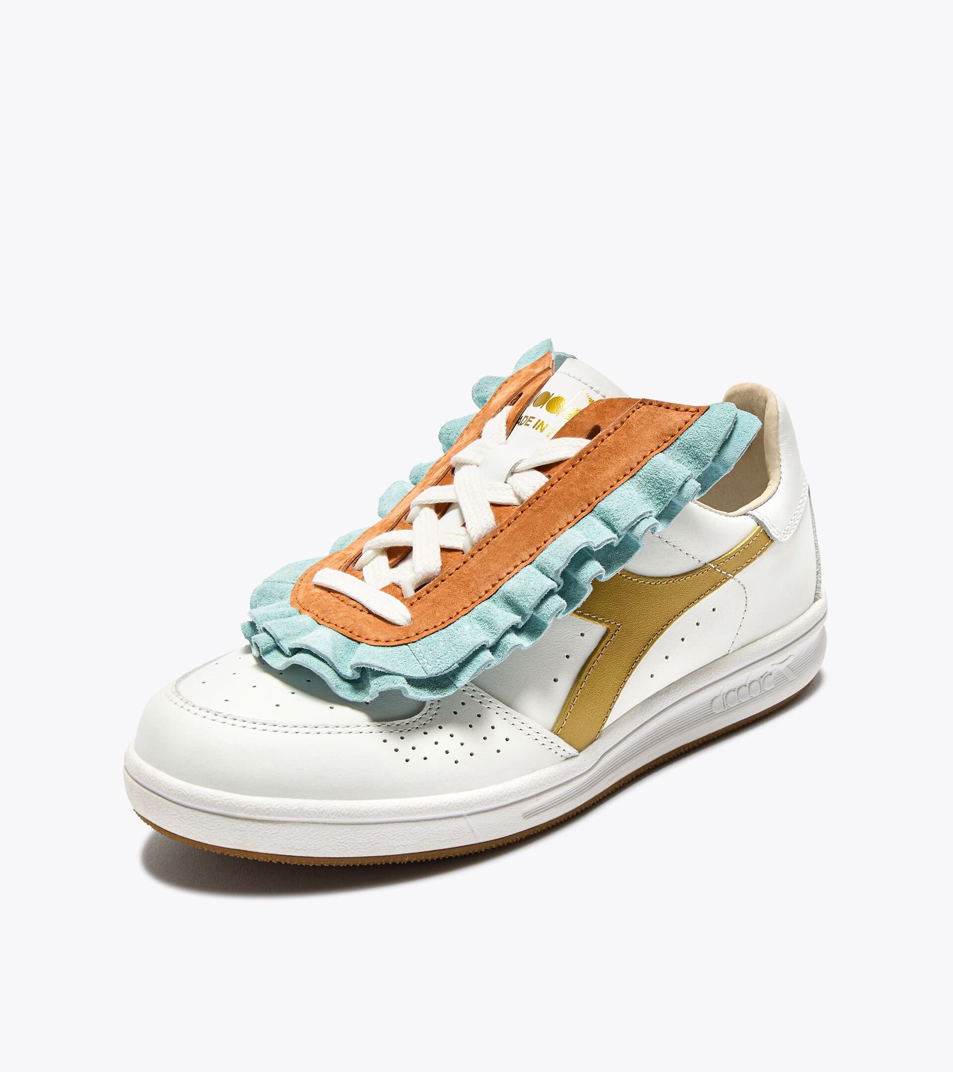 Sneakers Heritage en cuir - Femme B.ELITE ROUGE WN BIANCO/ARANCIO - Diadora
