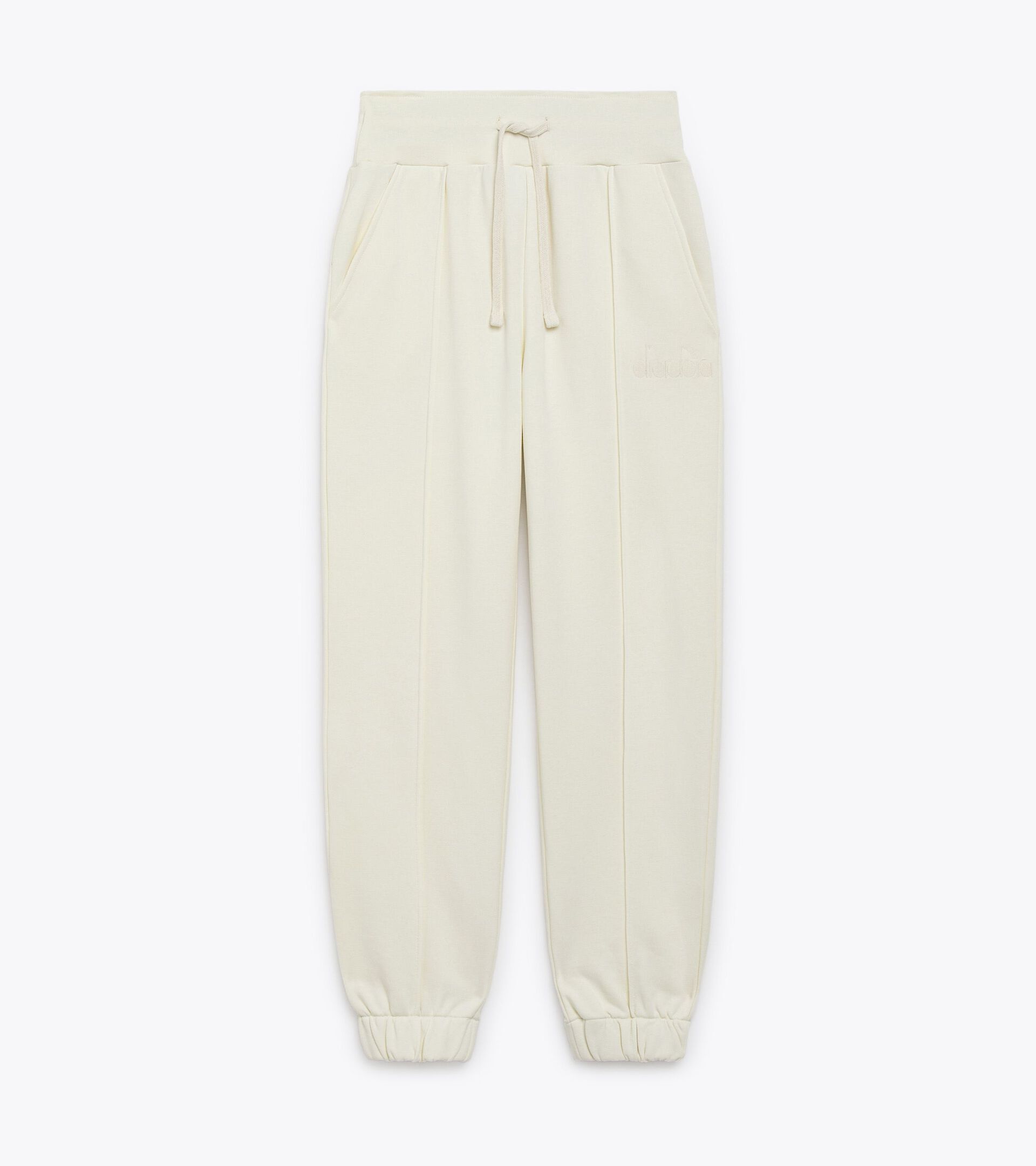 Pantalon décontracté - Femme L. PANT ATHL. LOGO BLANCHE VANILLE GLACE - Diadora