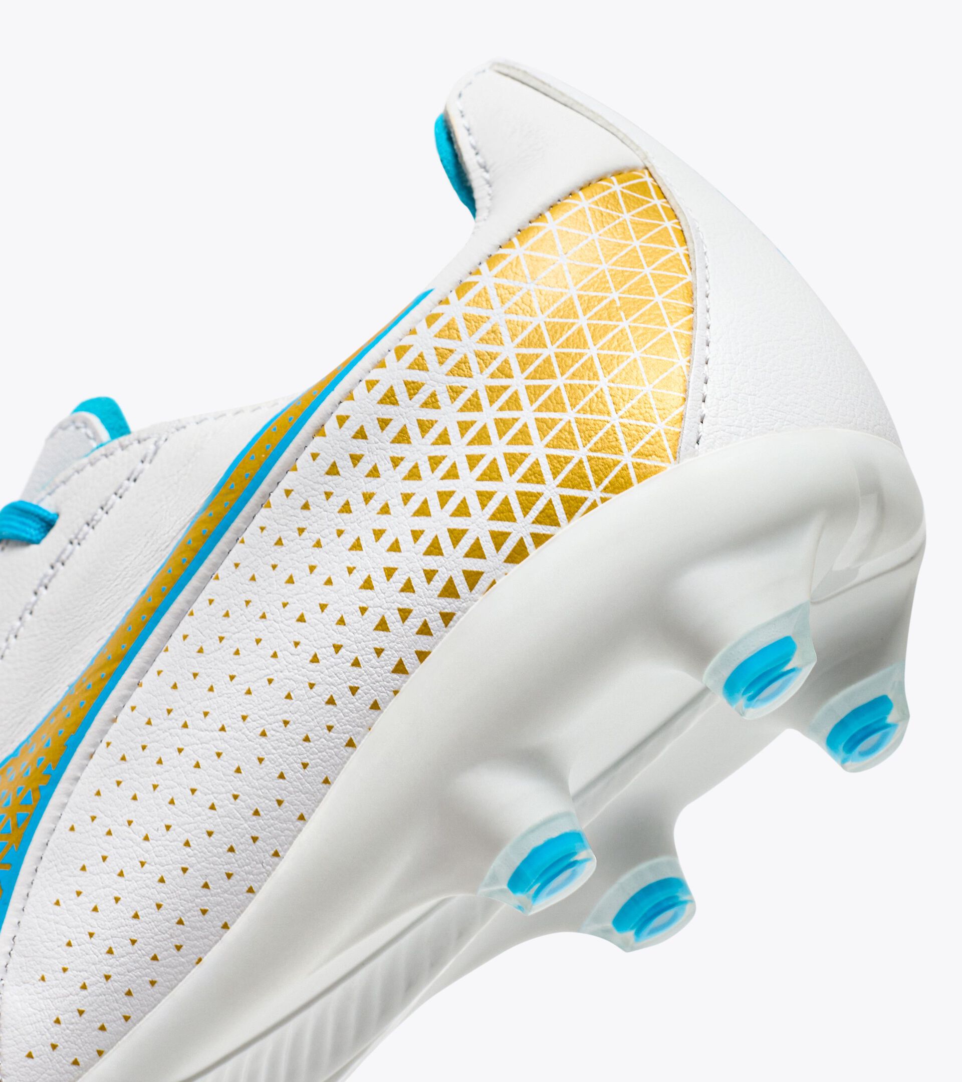 Calcio boots for firm grounds - Women  BRASIL ELITE GR LT W LP12 WHITE/BLUE FLUO/RICH GOLD - Diadora