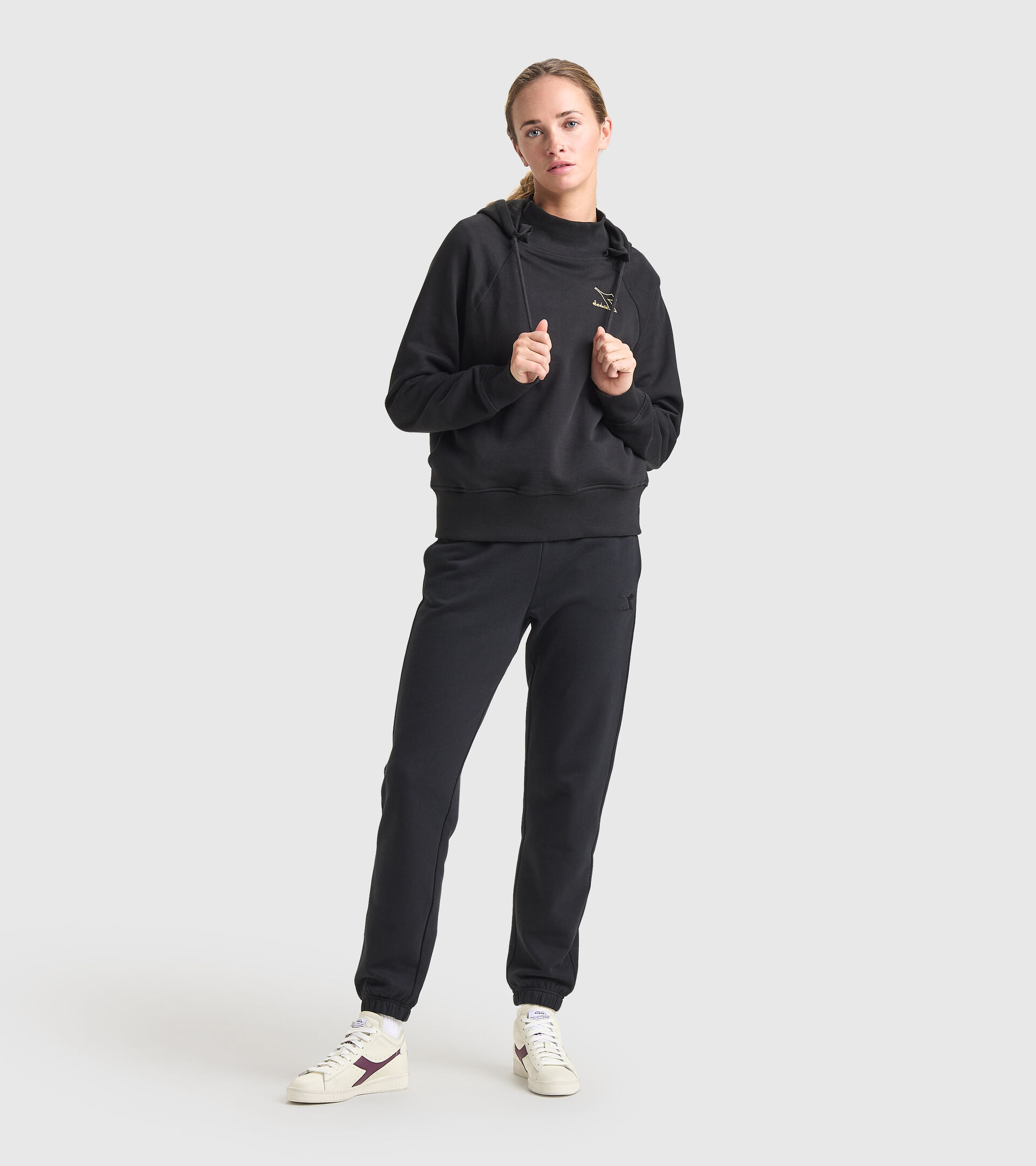 Sweat-shirt à capuche - Femme L. HOODIE FLOUNCE NOIR - Diadora