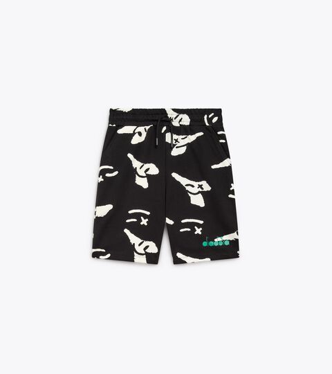 JB. BERMUDA SMILE LOGO, NOIR Bermuda - Fit comfort - Boy JB. BERMUDA SMILE LOGO NOIR - Diadora
