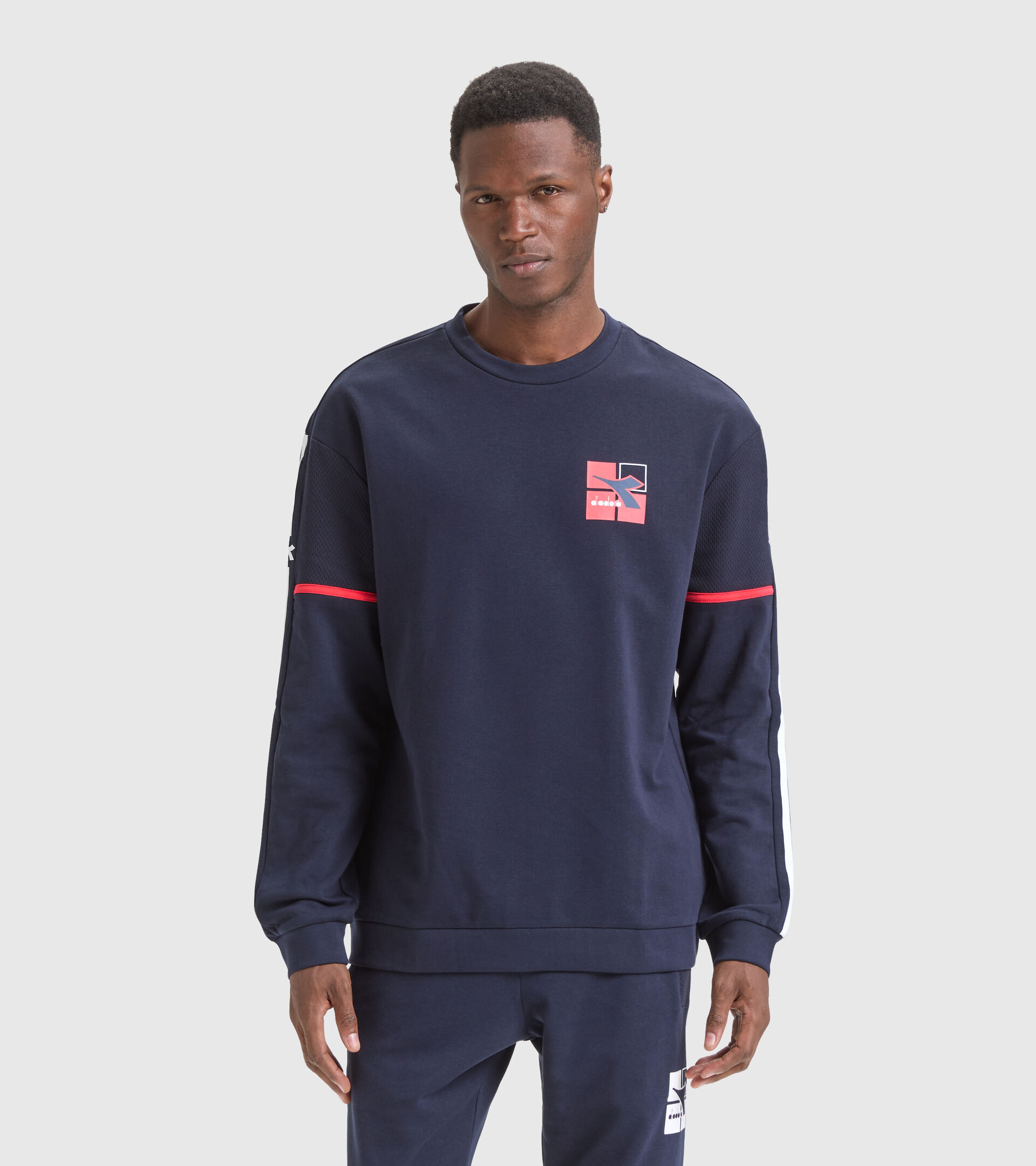 Cotton terrycloth sweatshirt - Men SWEATSHIRT CREW WEAVE CLASSIC NAVY - Diadora