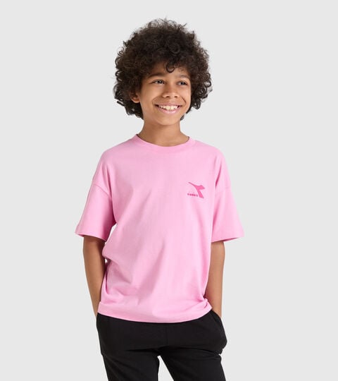 Junior cotton T-shirt - Unisex JU.T-SHIRT SS RAINBOW CANDY PINK - Diadora