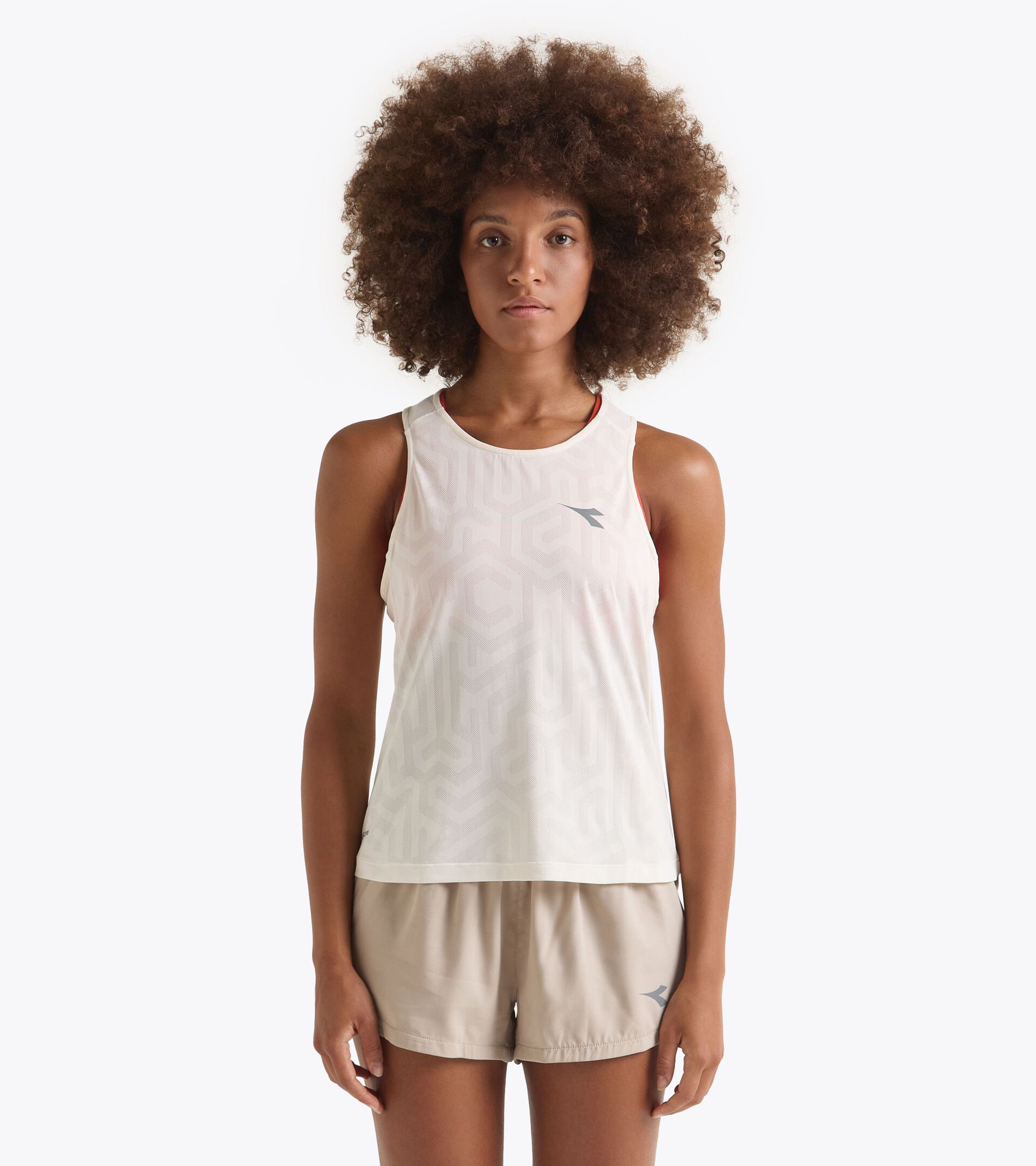 Camiseta sin mangas de running - Tejido ligero Coolcore - Mujer L. SUPER LIGHT TANK BLANCO MURMURAR - Diadora