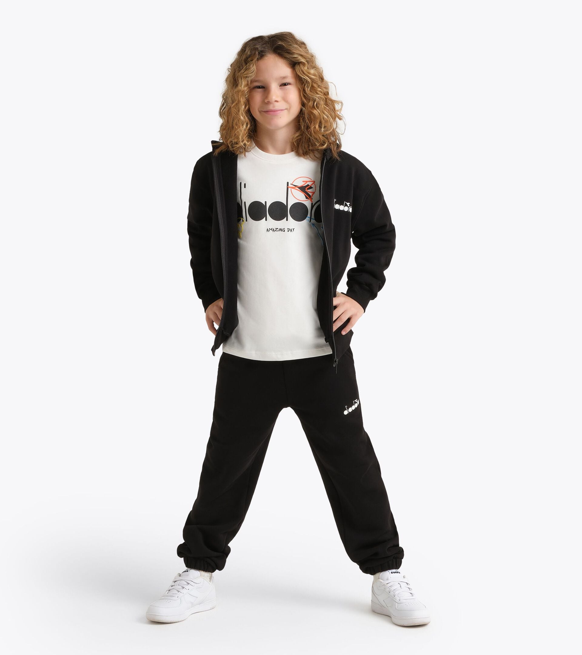 Zipped hoodie - Boys 
 JB. HOODIE FZ COMIC BLACK - Diadora
