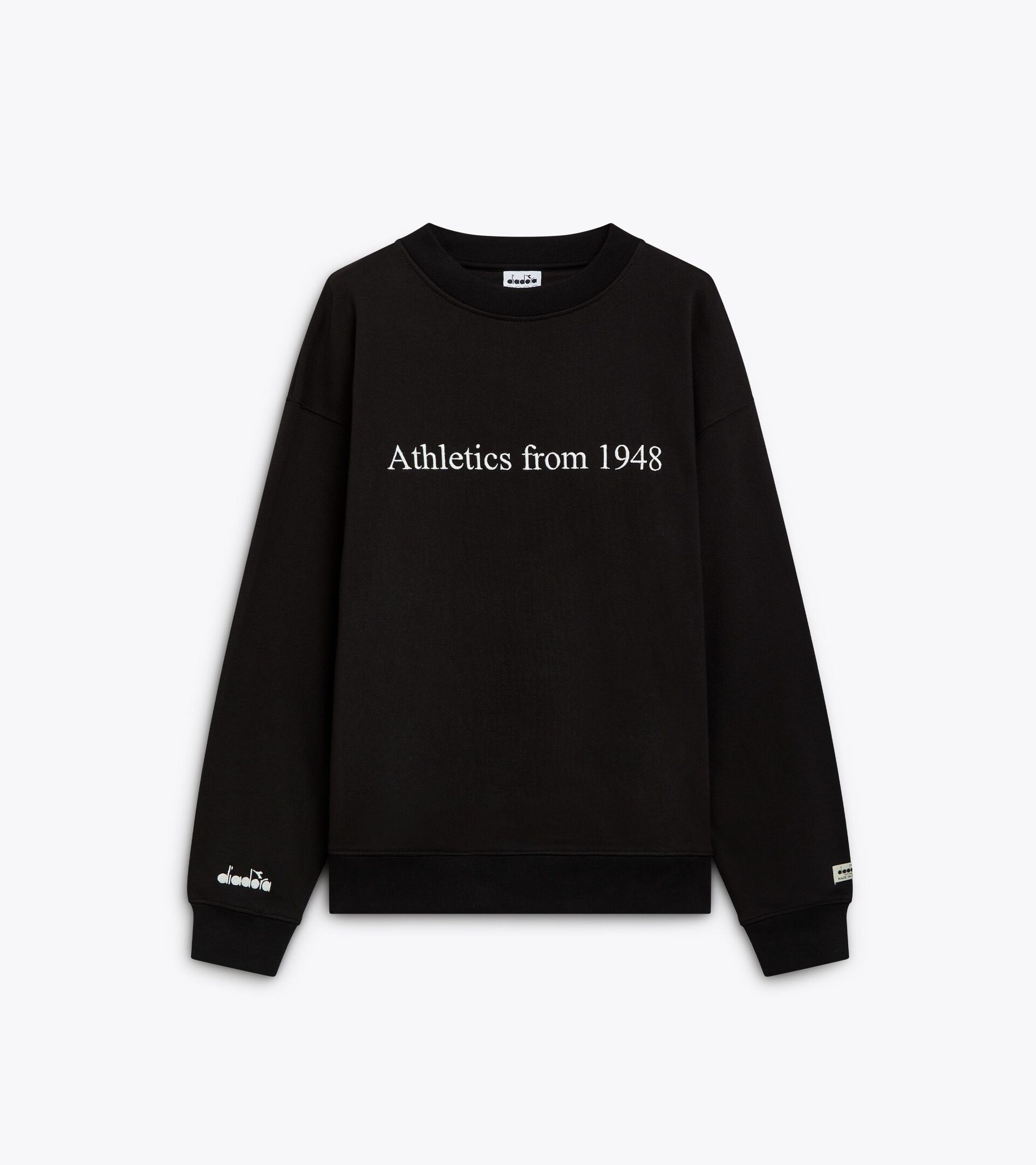 Sweatshirt mit Crewneck - made in Italy - genderneutral SWEATSHIRT CREW LEGACY SCHWARZ - Diadora