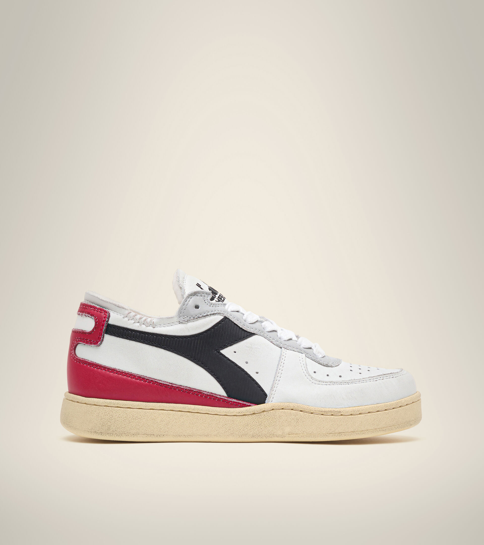 Footwear Heritage UNISEX MI BASKET ROW CUT WHITE/GARNET/BLACK Diadora