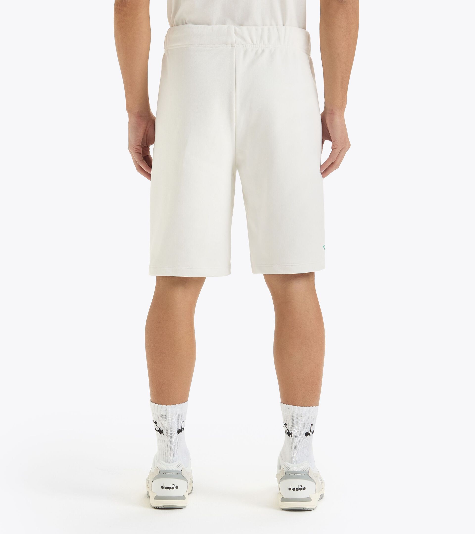 French terry cotton bermuda shorts - Gender Neutral BERMUDA ATHL. LOGO WHITE MILK - Diadora