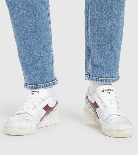 DAVIS LEATHER, BLANC/PORTO TAWNY Chaussures de sport - Homme DAVIS LEATHER BLANC/PORTO TAWNY - Diadora