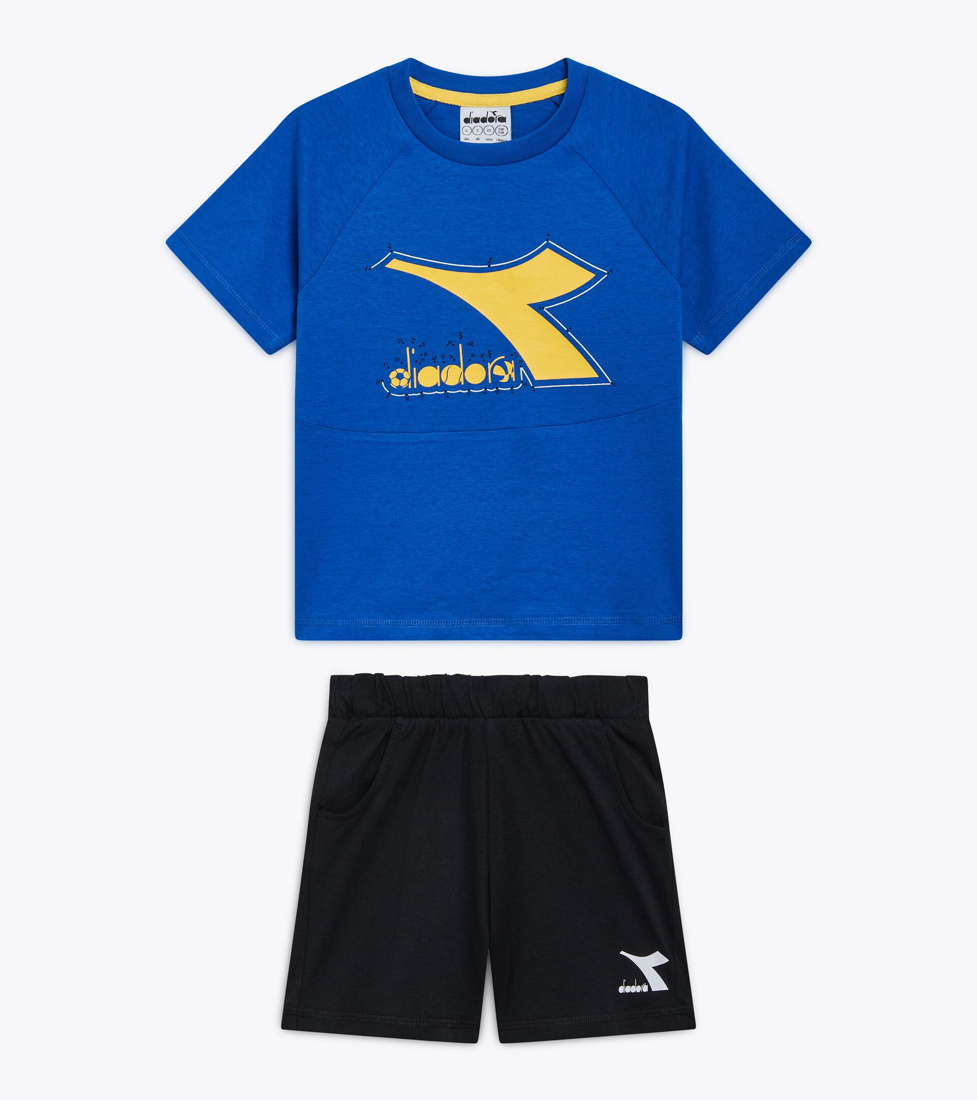 Conjunto deportivo - Camiseta y pantalones cortos - Niños y adolescentes
 JB. SET SS RIDDLE AZUL PRINCESA - Diadora