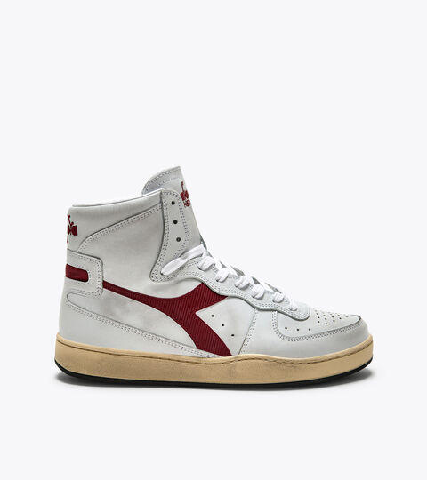 Chaussures Heritage - Unisexe MI BASKET USED BLANC/ROUGE GRENAT - Diadora