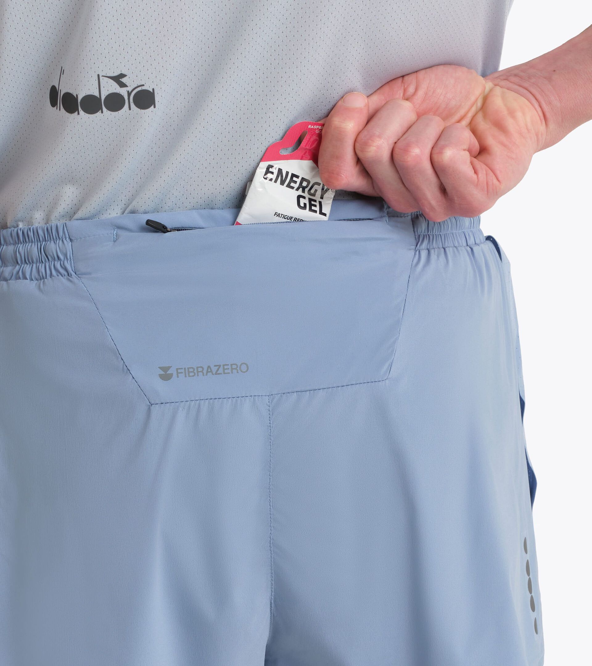 Short fendu FIBRAZERO 3&rsquo;&rsquo;  - Running - Homme SPLIT SHORTS 3 SUPER LIGHT FIBRAZERO CIEL SANS FIN - Diadora