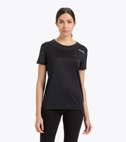 T-shirt de running en polyester - Femme L. SS CORE TEE NOIR - Diadora