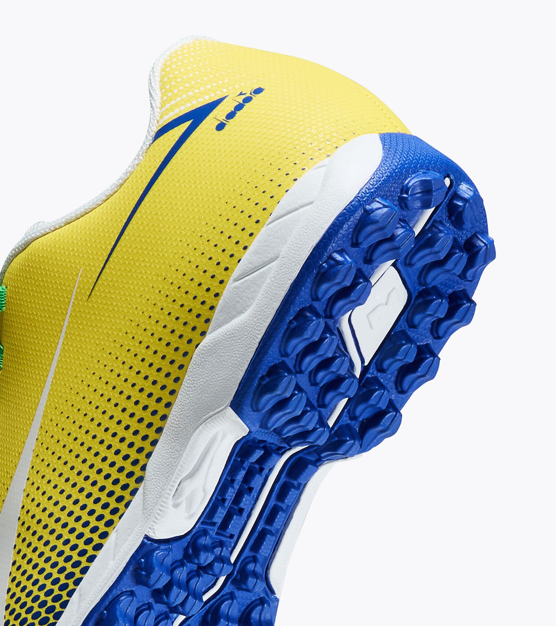 Futsal-Schuh f&uuml;r synthetische B&ouml;den - Jungen und M&auml;dchen PICHICHI 9 JR TF GIALLO SOLE /BCO/BLU REALE - Diadora