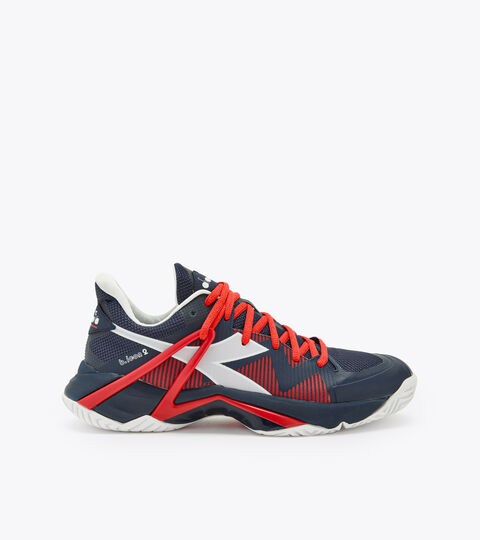 Tennis shoes for hard surfaces or clay - Men B.ICON 2 AG BLUE CORSAIR/WHITE/FIERY RED - Diadora